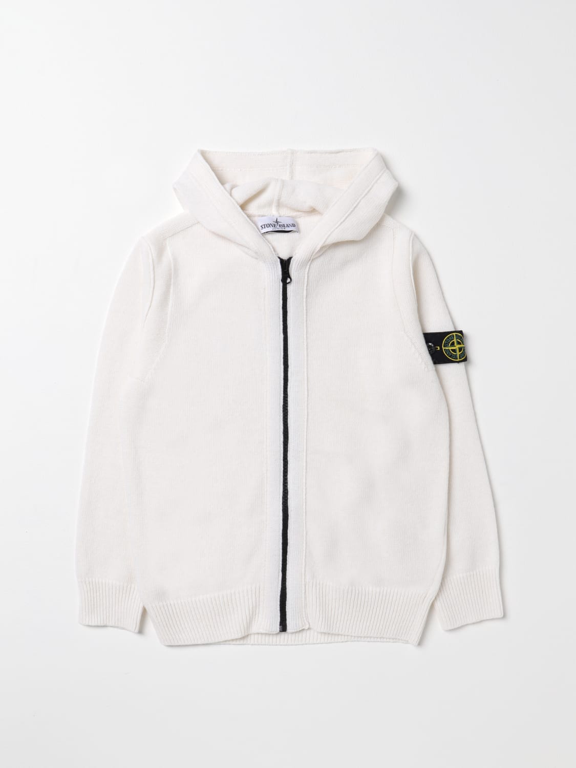 STONE ISLAND JUNIOR sweater for boys Yellow Cream Stone