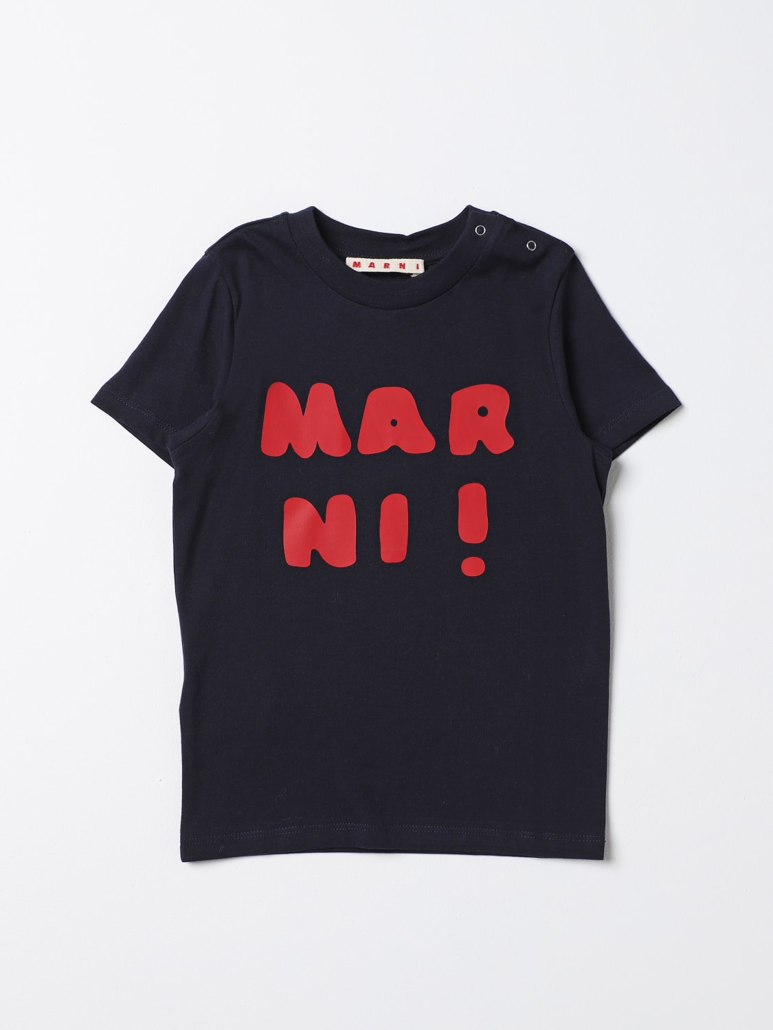 MARNI: t-shirt with logo - Blue | Marni t-shirt M00916M00HZ online ...