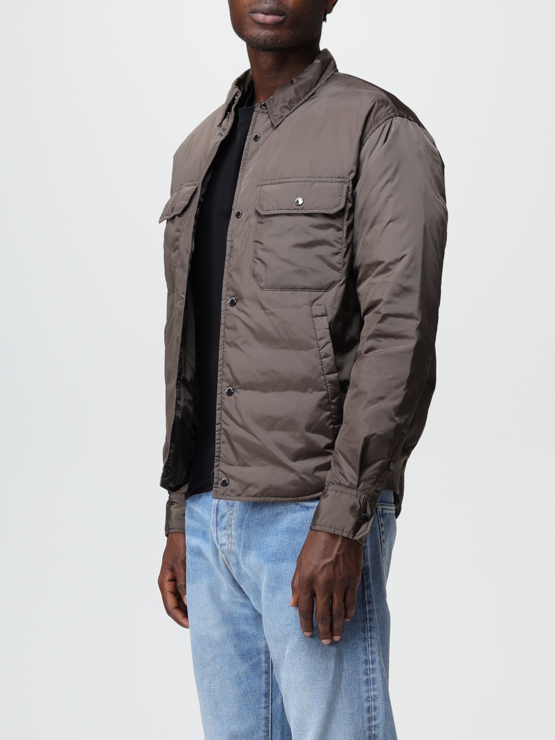 EMPORIO ARMANI: down jacket in padded nylon - Mud | Emporio