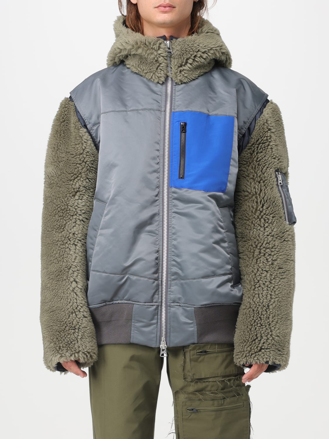 SACAI: jacket for men - Grey | Sacai jacket 2303220M online at