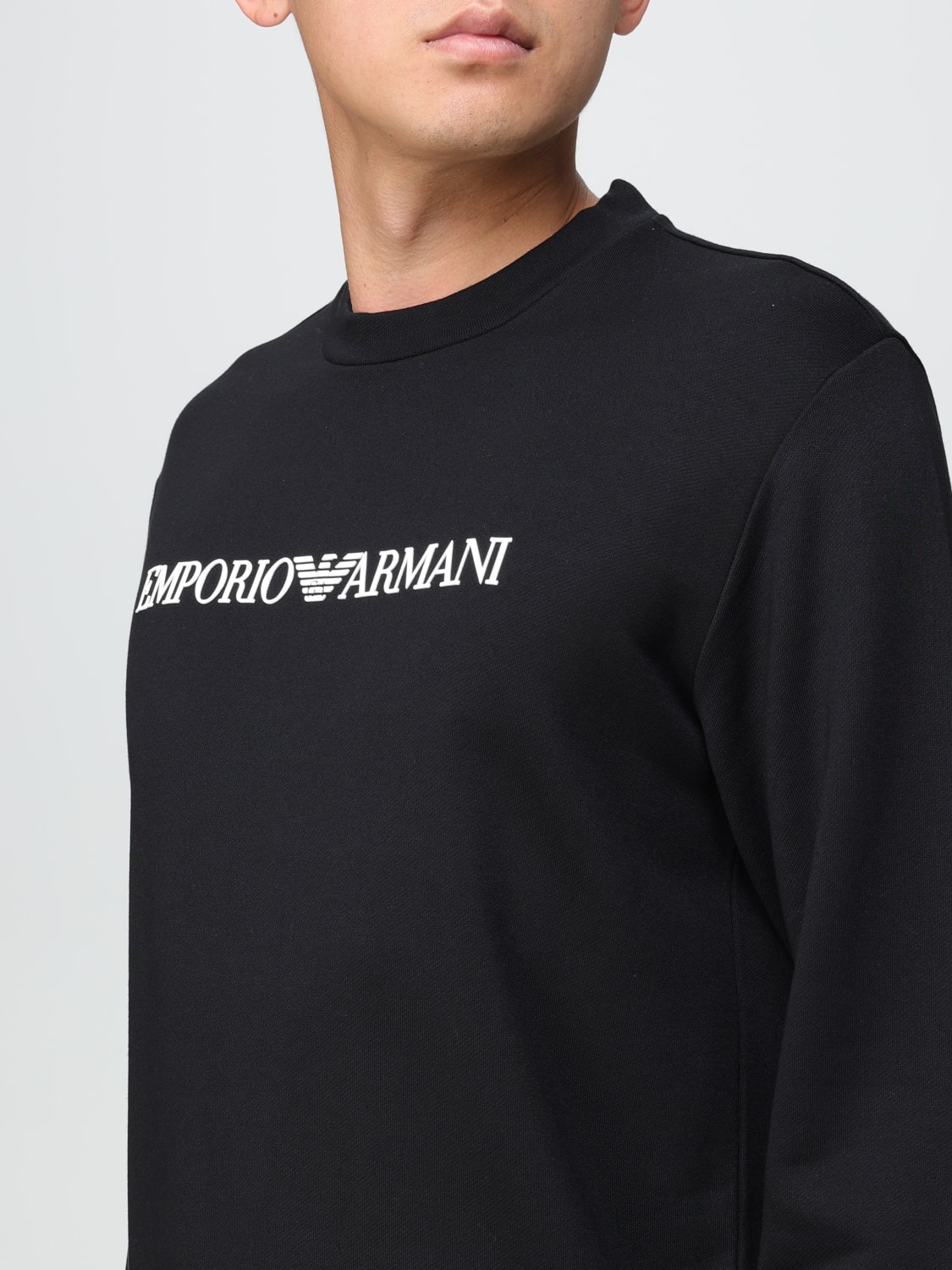 EMPORIO ARMANI sweatshirt in jersey with logo print Black