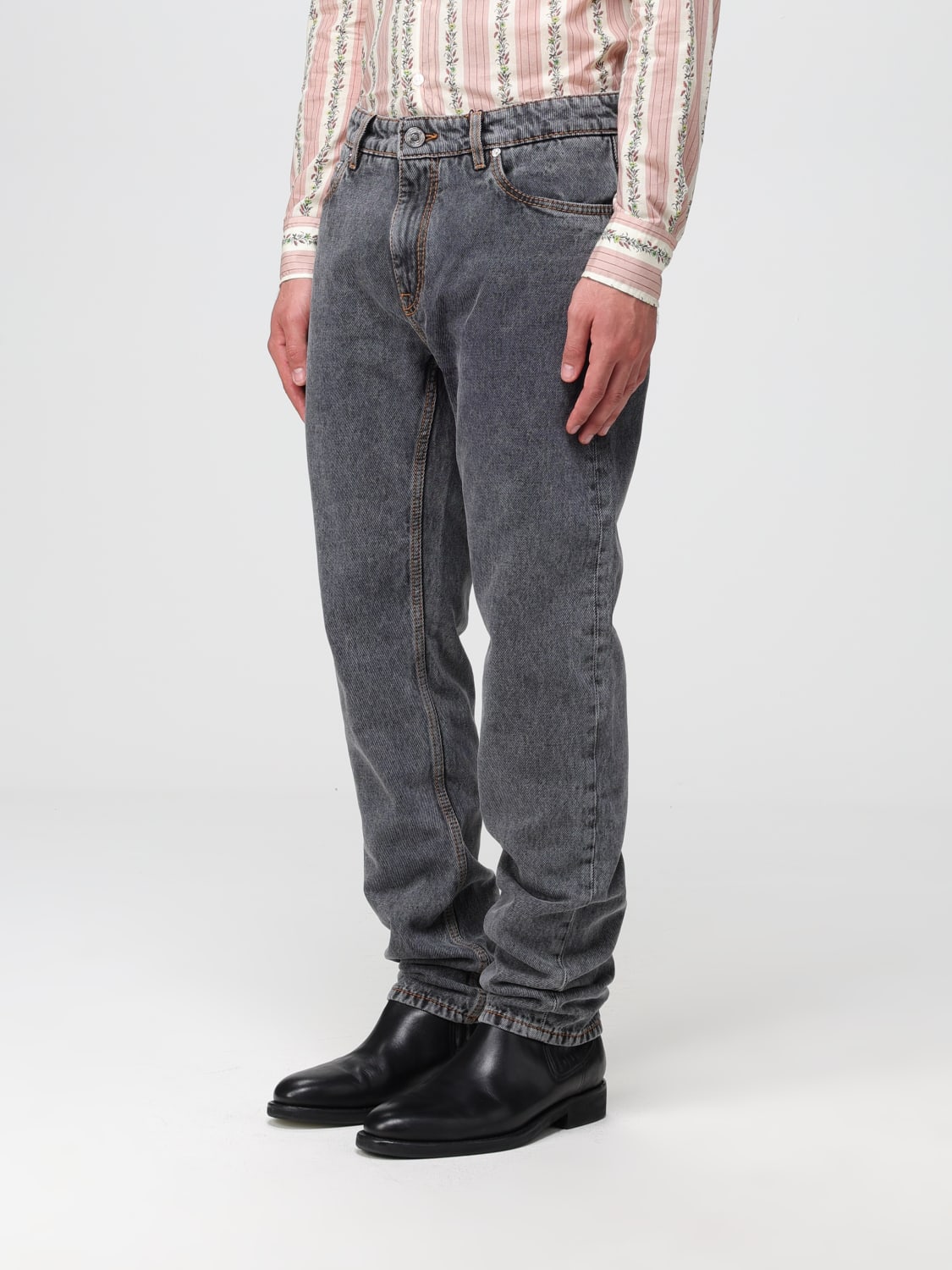 ETRO: denim jeans with embroidered logo - Blue | Etro jeans