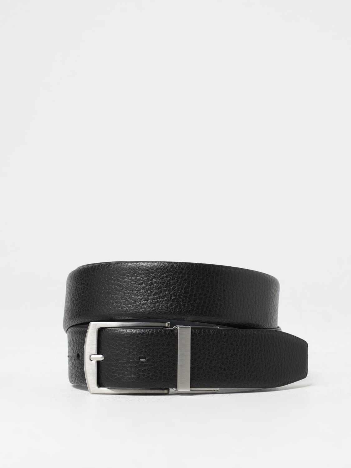 GIORGIO ARMANI: reversible leather belt - Blue | Giorgio Armani