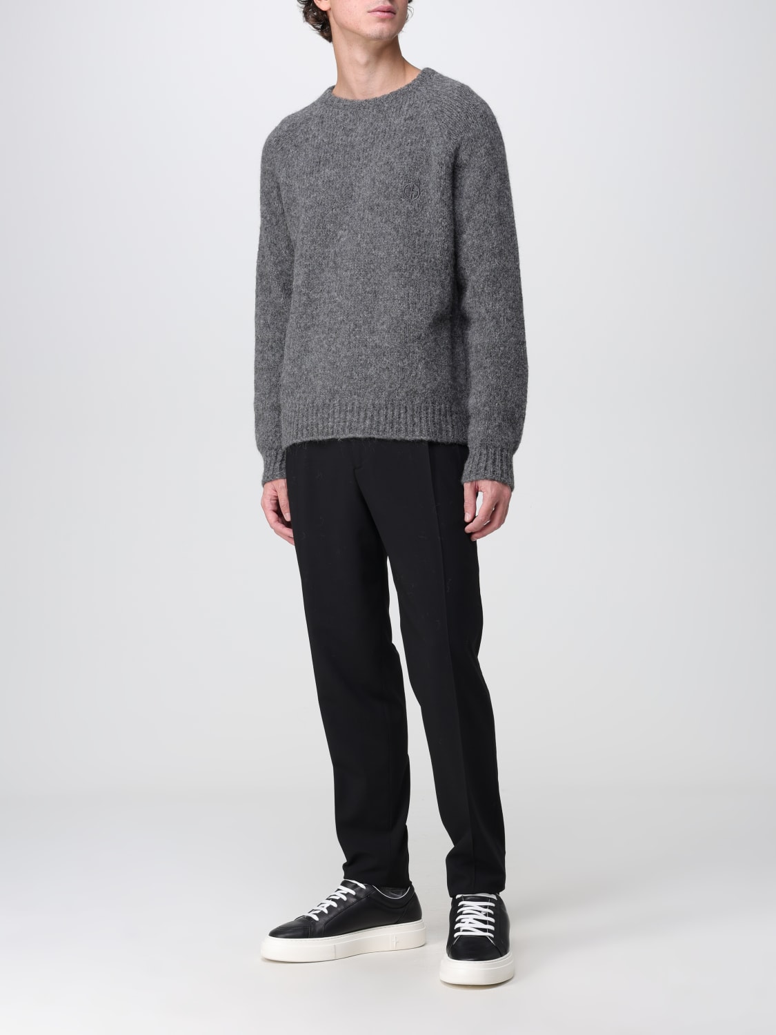 GIORGIO ARMANI: crew neck sweater - Beige | Giorgio Armani sweater ...