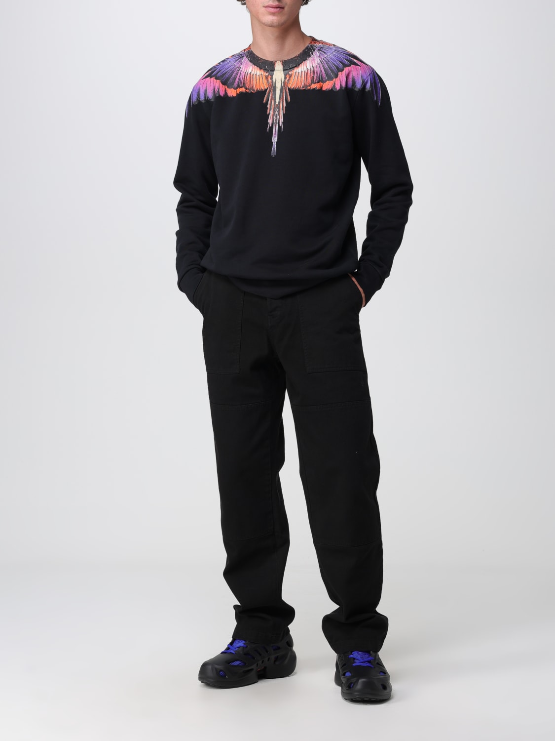 MARCELO BURLON：スウェットシャツ メンズ - ブラック | GIGLIO.COM ...