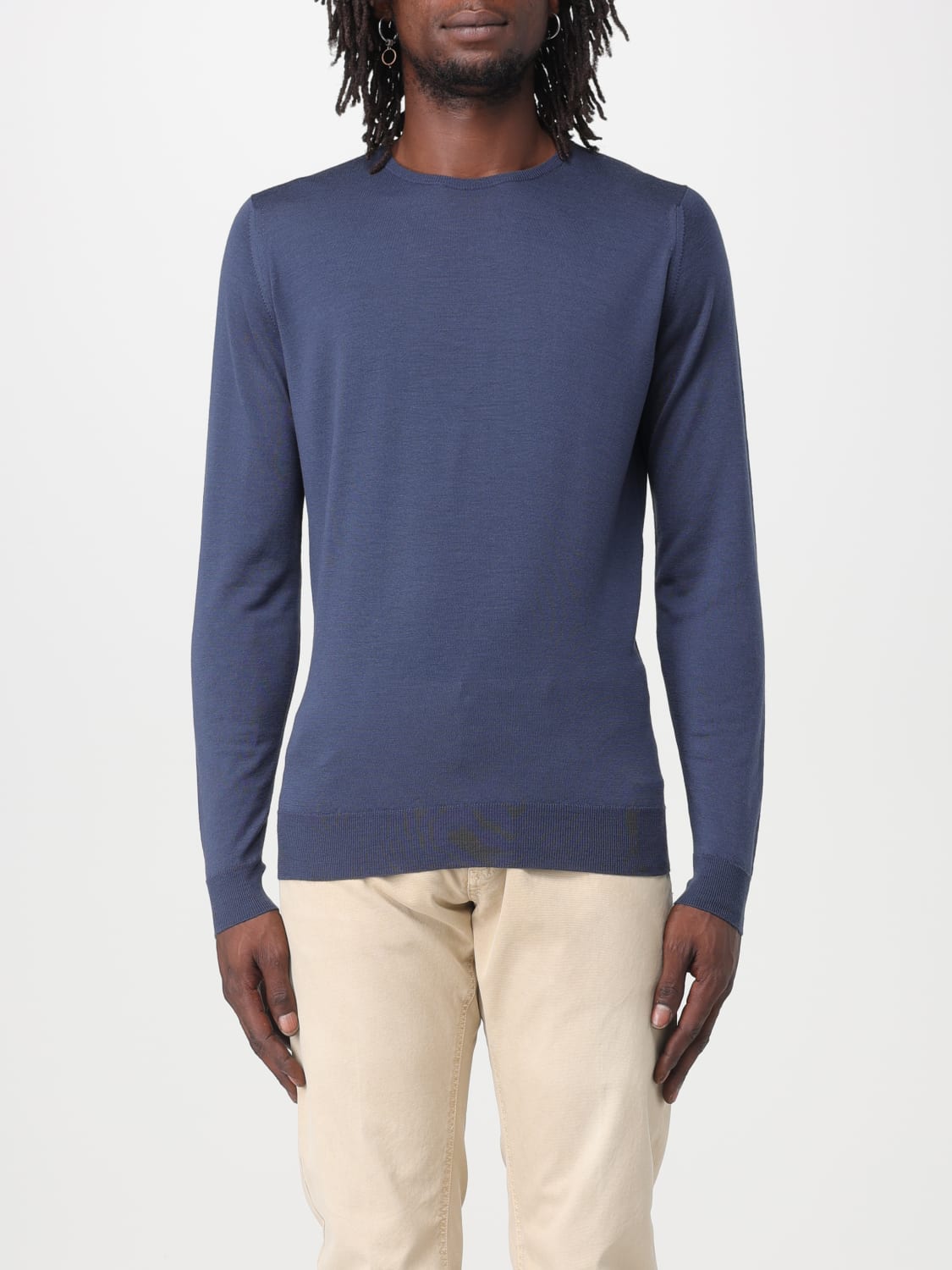 JOHN SMEDLEY: sweater for man - Navy | John Smedley sweater LUNDY