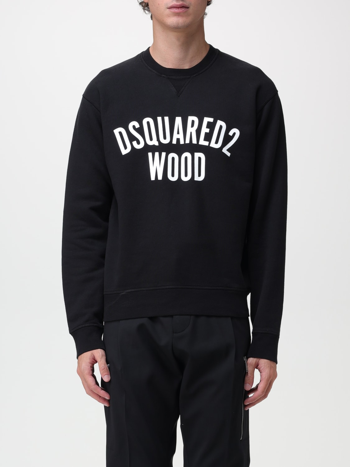 DSQUARED2: sweatshirt in jersey with logo print - Black