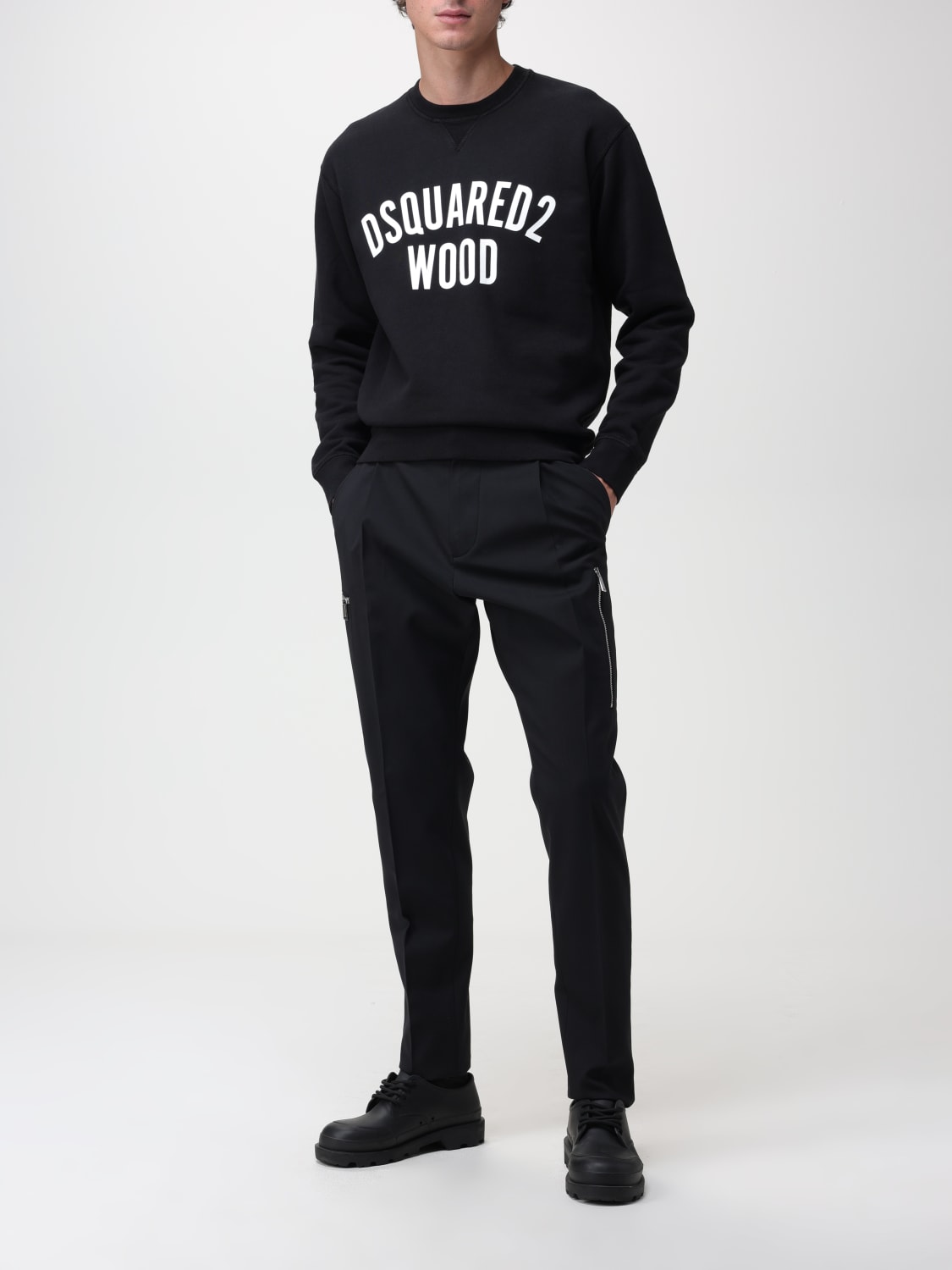 DSQUARED2: sweatshirt in jersey with logo print - Black