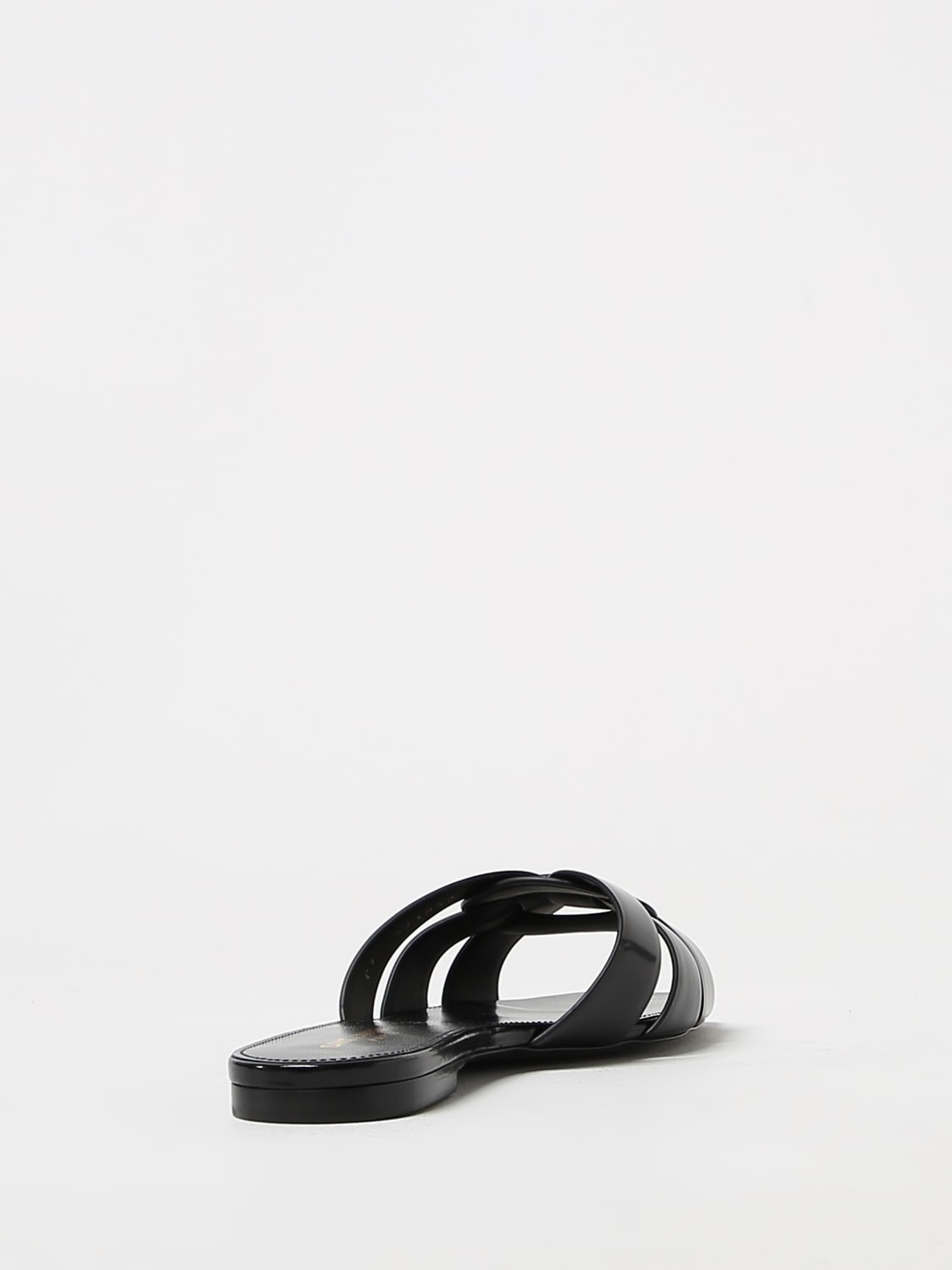 SAINT LAURENT: flat sandals for women - Black | Saint Laurent flat ...