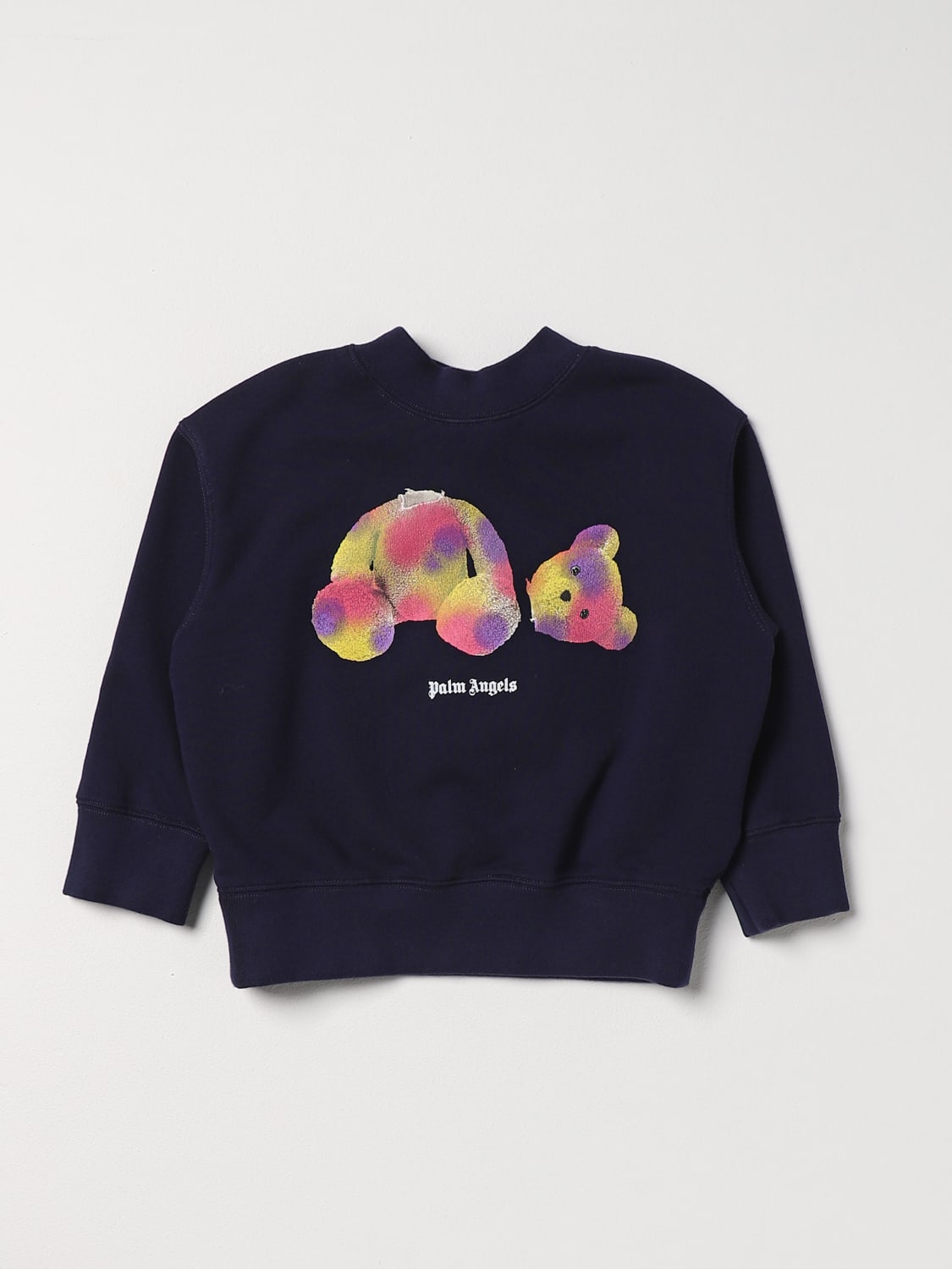 PALM ANGELS: cotton sweatshirt - Blue  Palm Angels sweater  PGBA002C99FLE003 online at