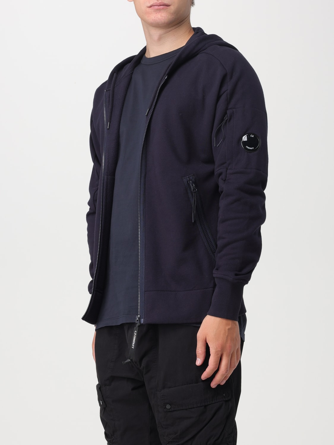 Cp company zip online hoodie grey