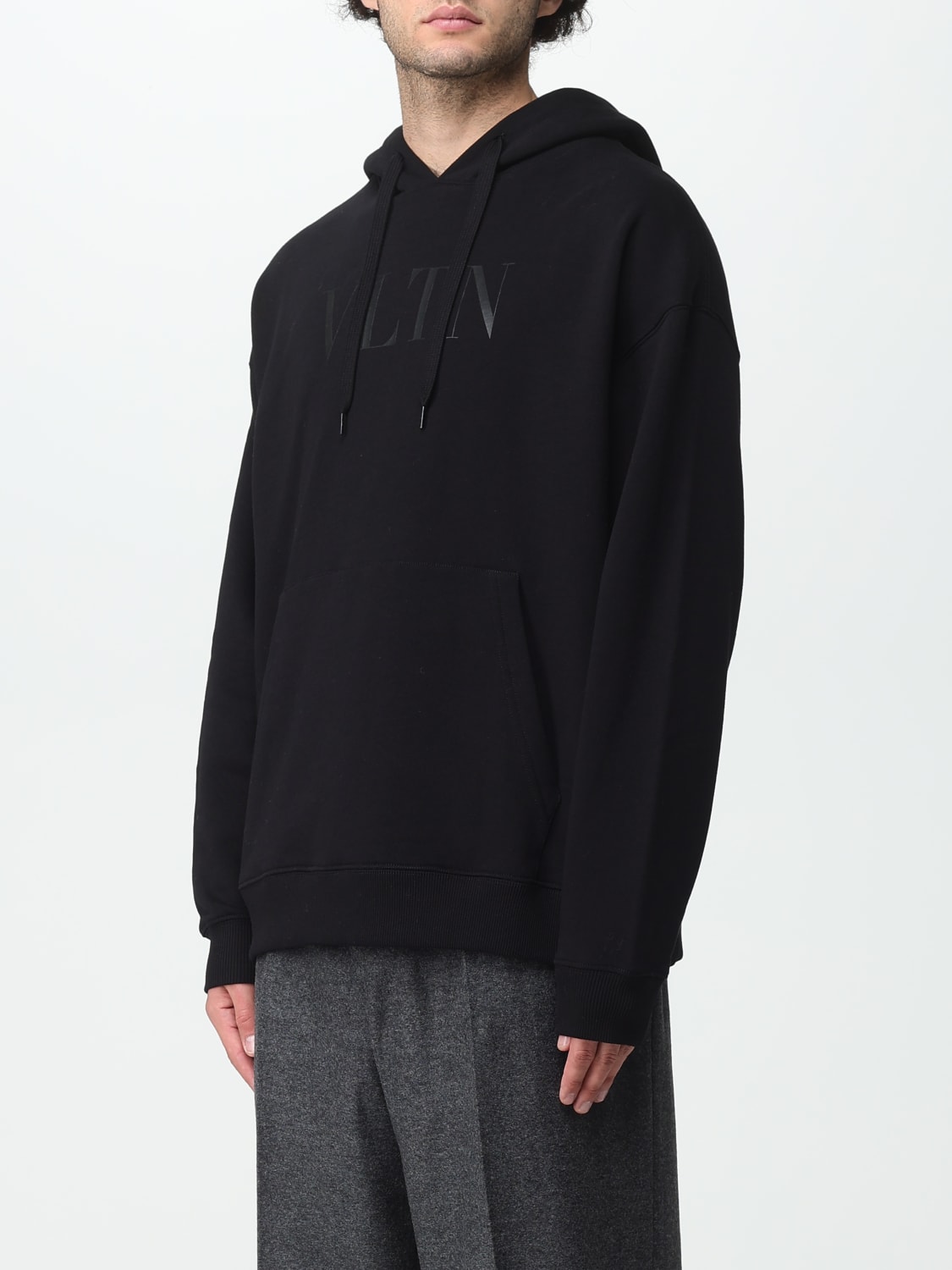 VALENTINO cotton hoodie Black Valentino sweatshirt