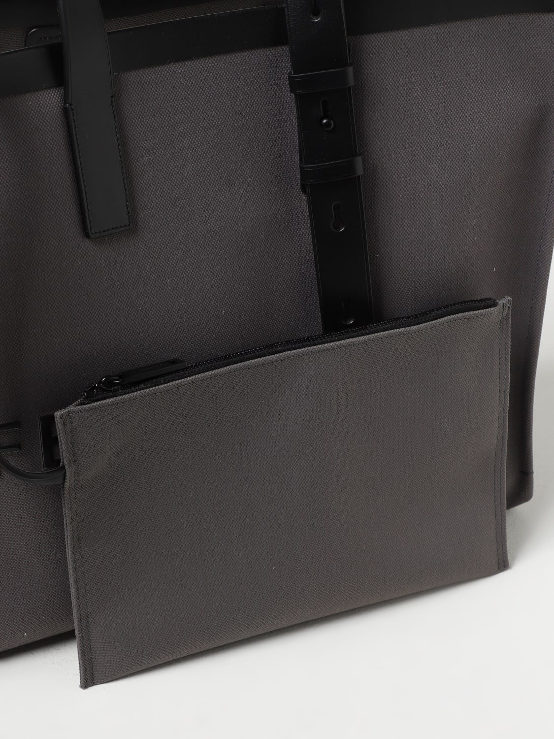 Borsa porta abiti in canvas con pelle in Grigio - Brunello