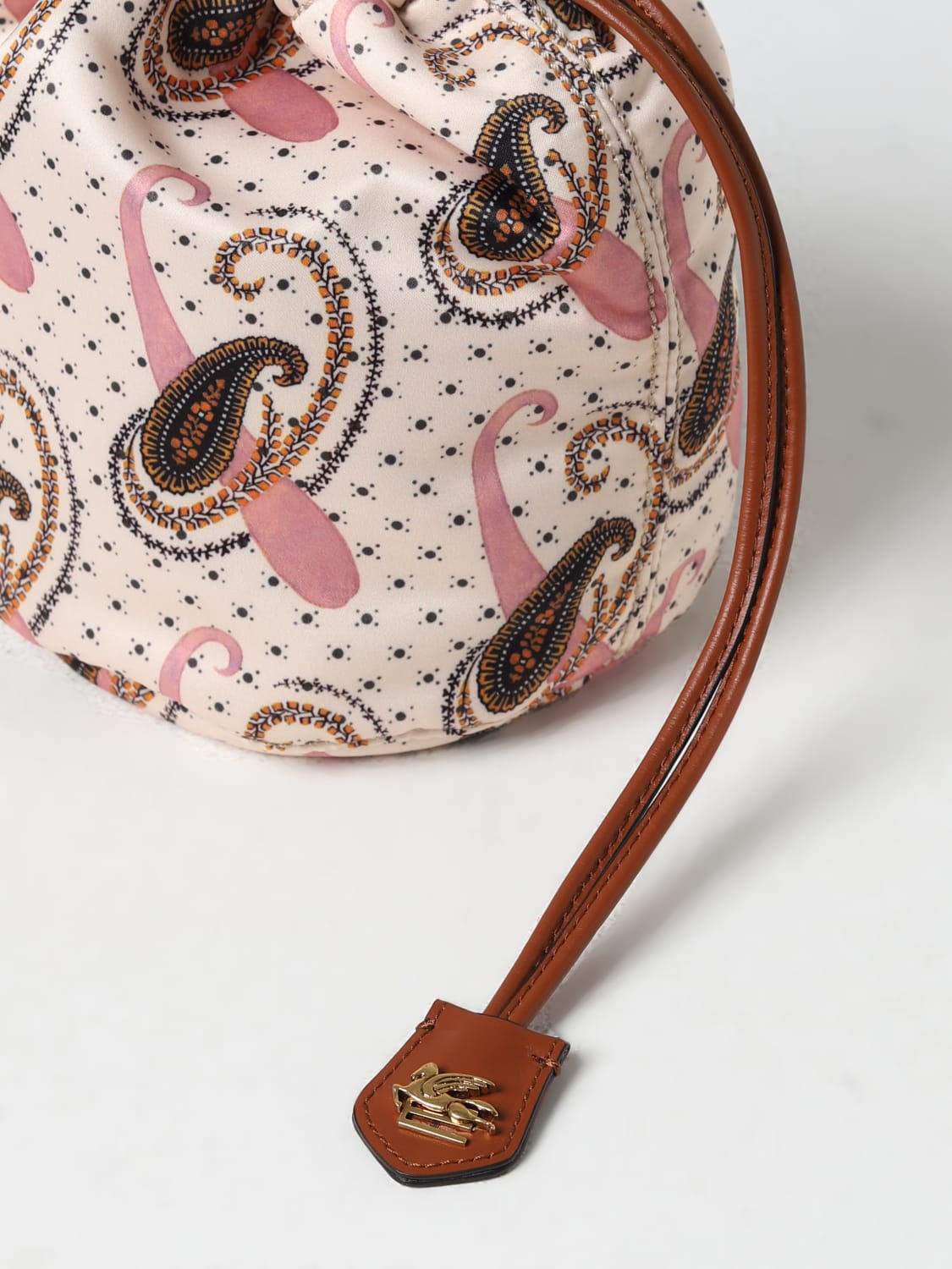 ETRO: Paisley pouch in printed fabric - Pink | Etro mini bag