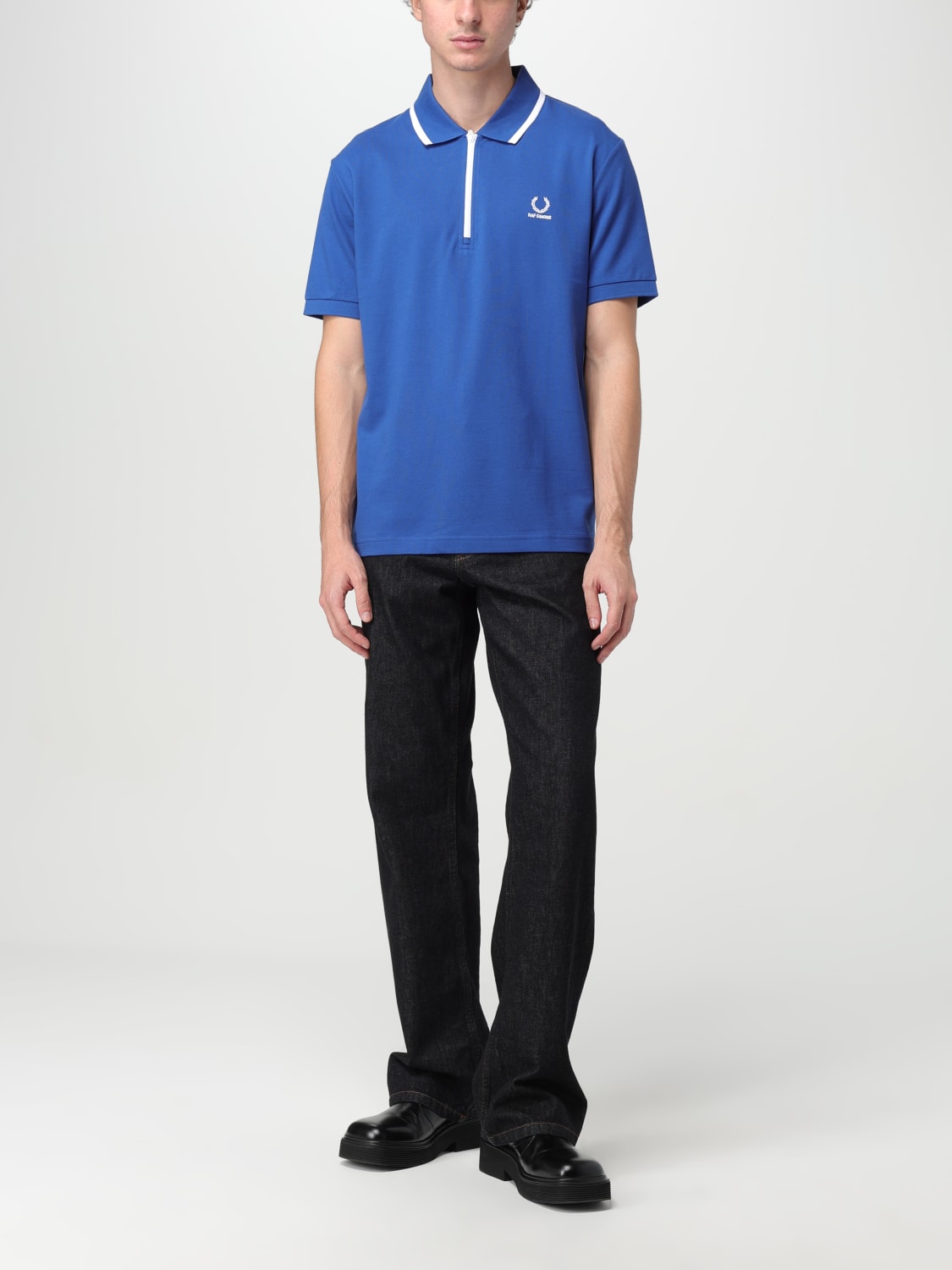 FRED PERRY BY RAF SIMONS：Tシャツ メンズ - ブルー | GIGLIO.COM