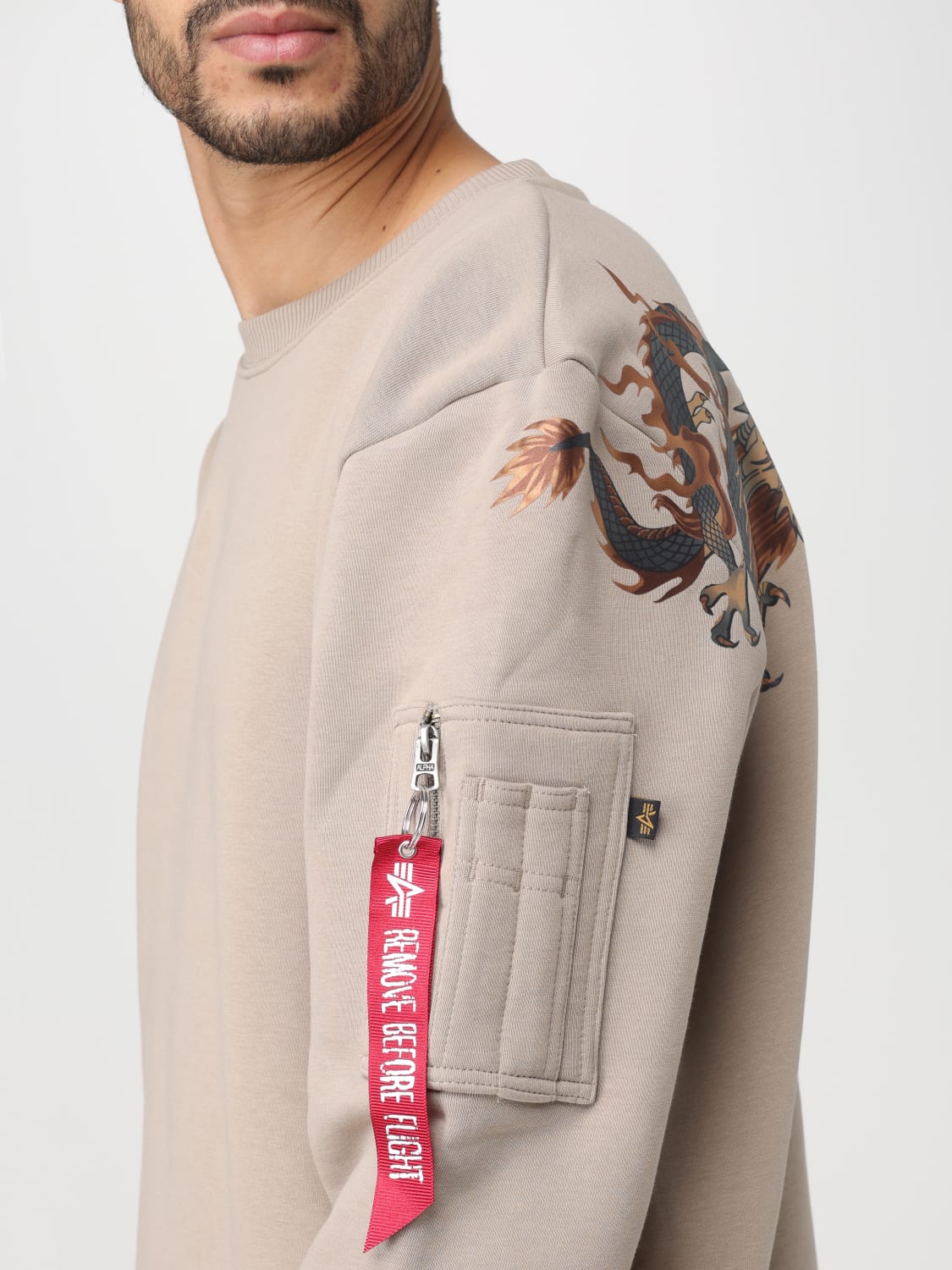 ALPHA INDUSTRIES: sweatshirt for man - Mud | Alpha Industries sweatshirt  136301 online at