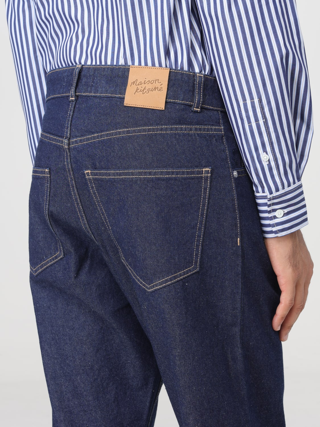 MAISON KITSUNÉ: Maison Kitsunè jeans in denim - Blue | Maison