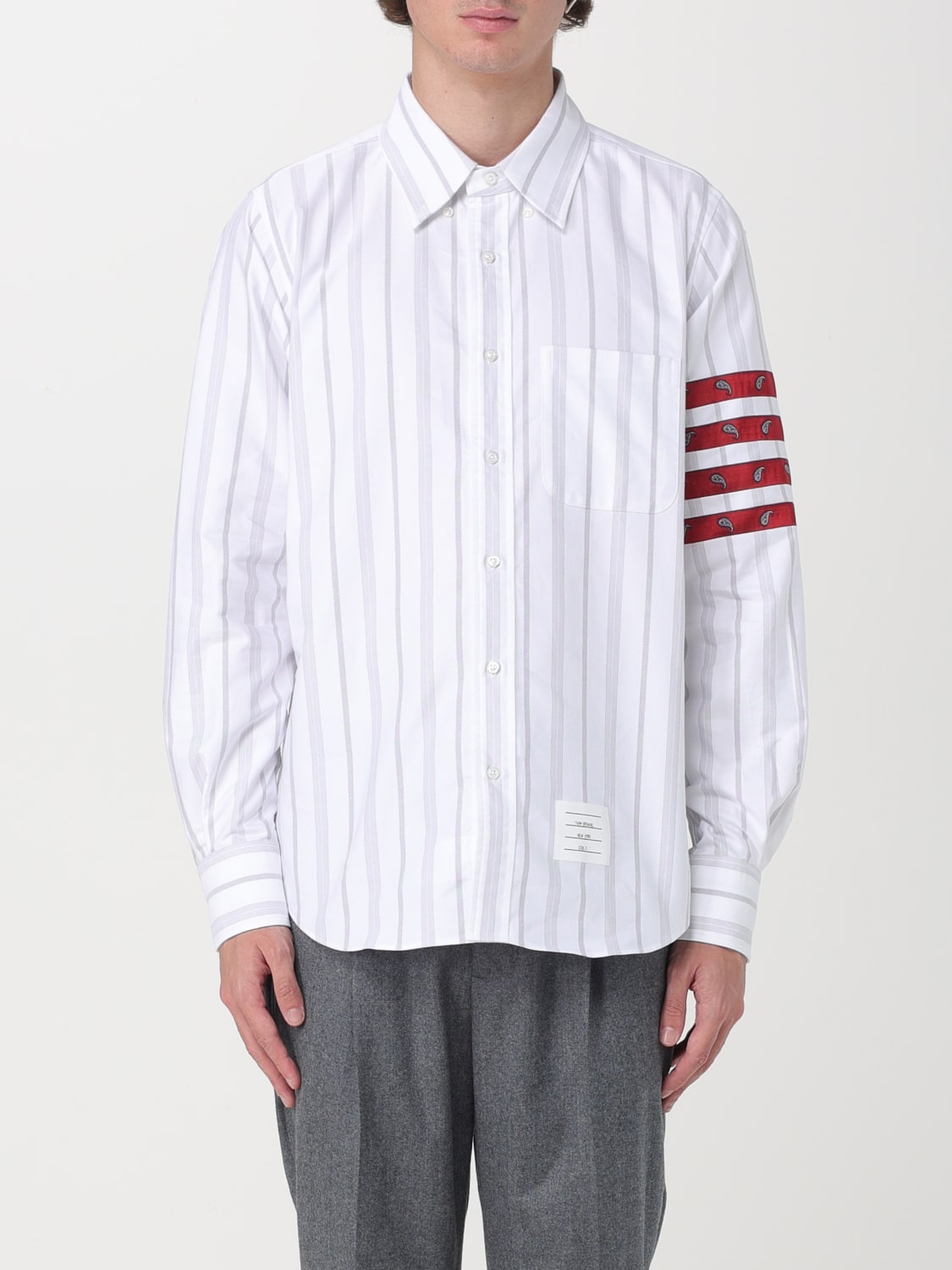 THOM BROWNE: silk shirt - Grey | Thom Browne shirt MWL374CF0433