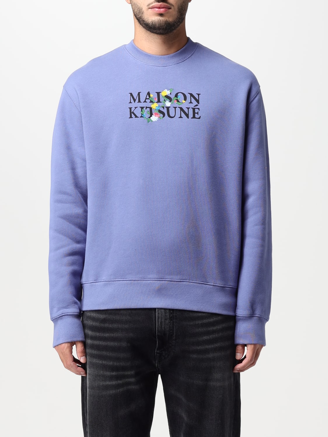 MAISON KITSUNÉ: cotton sweatshirt with logo and embroidery