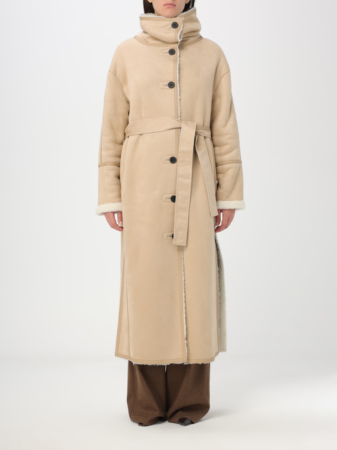 Manteau long creme hot sale