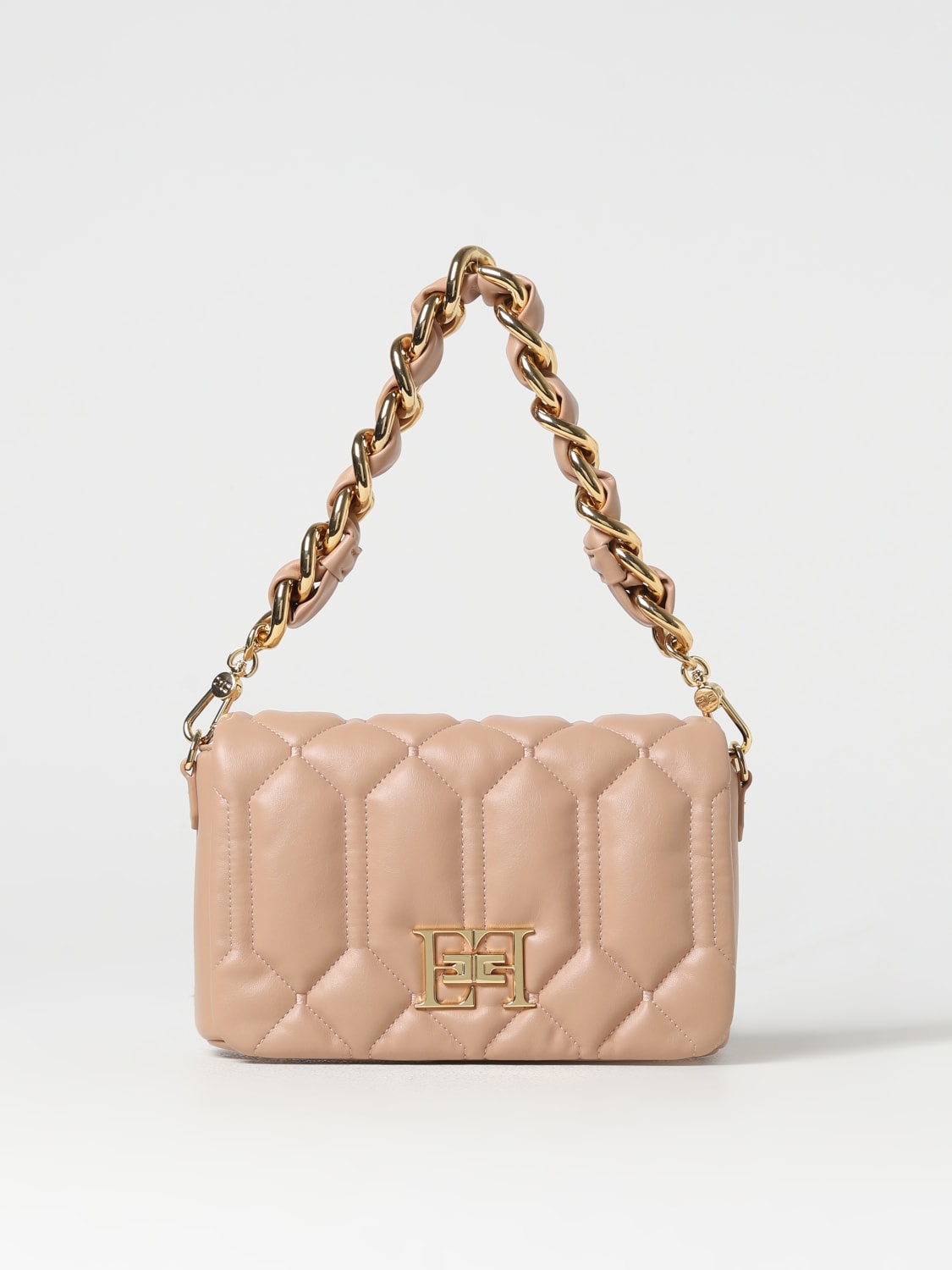 ELISABETTA FRANCHI bag in quilted synthetic leather Nude