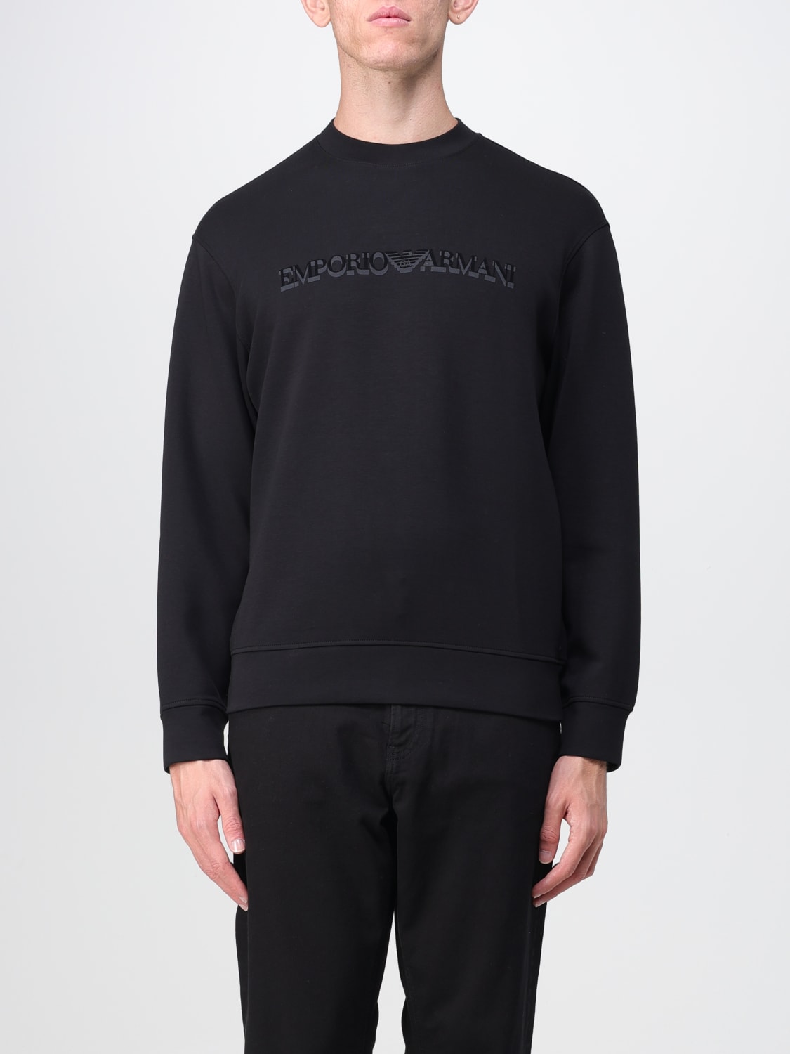 Mens black hotsell armani sweatshirt