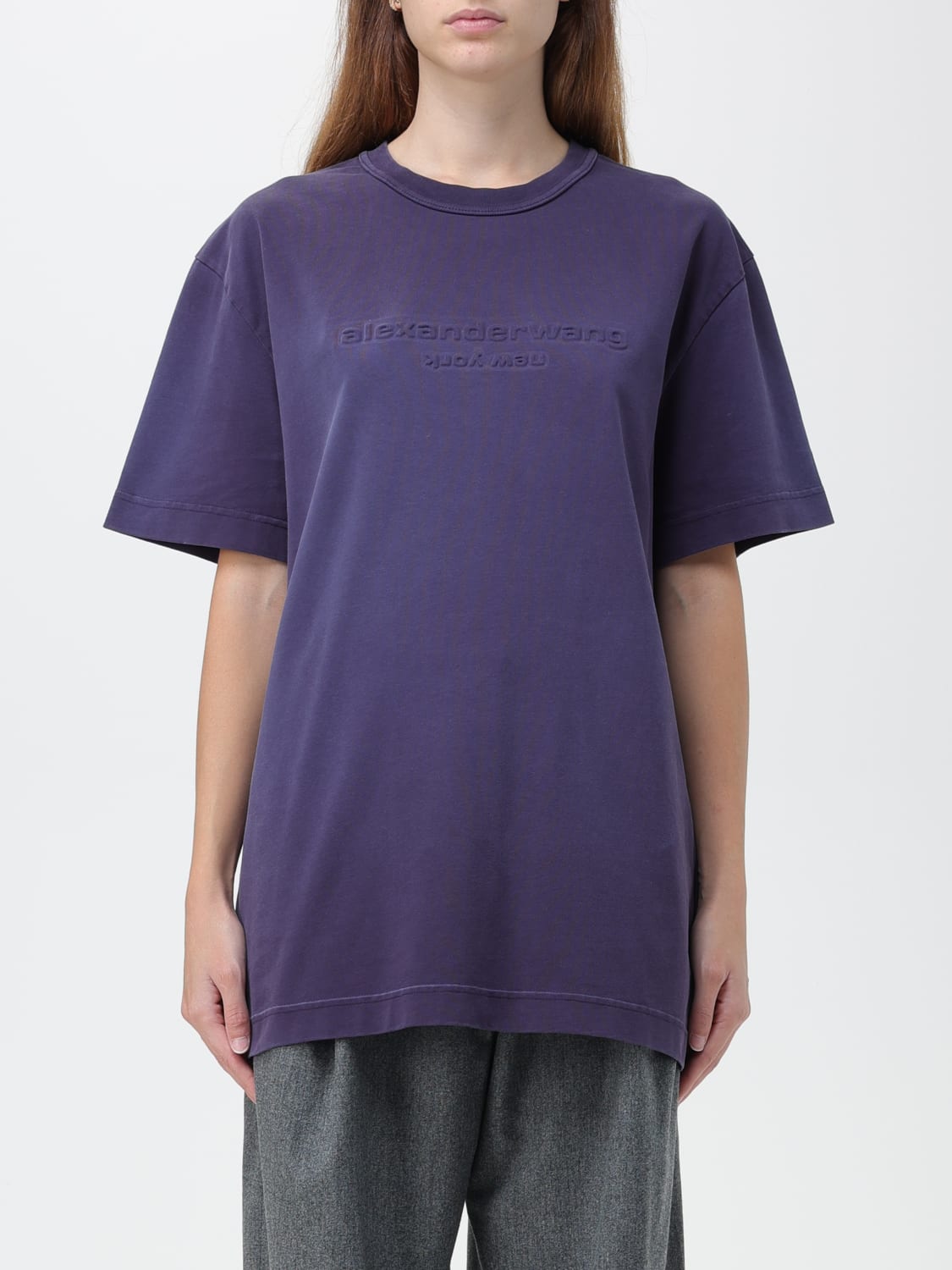 ALEXANDER WANG: cotton t-shirt - Navy | Alexander Wang t-shirt