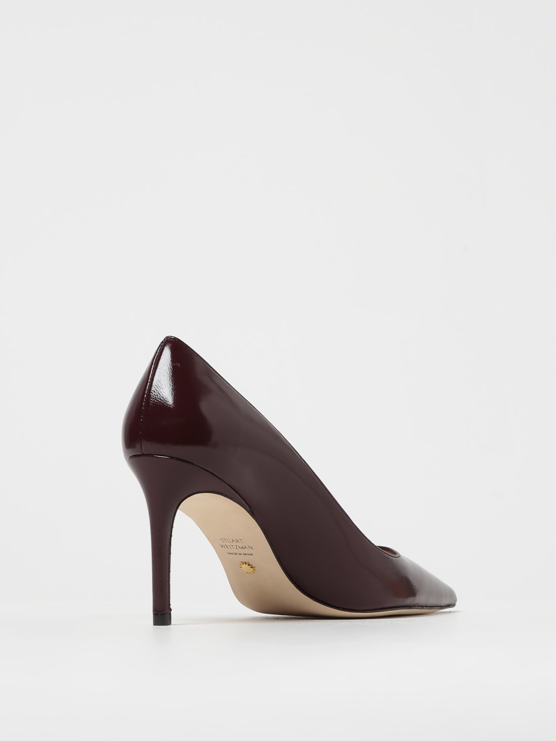 STUART WEITZMAN: Stuart 85 pumps in naplak - Wine  Stuart Weitzman pumps  SG744 online at