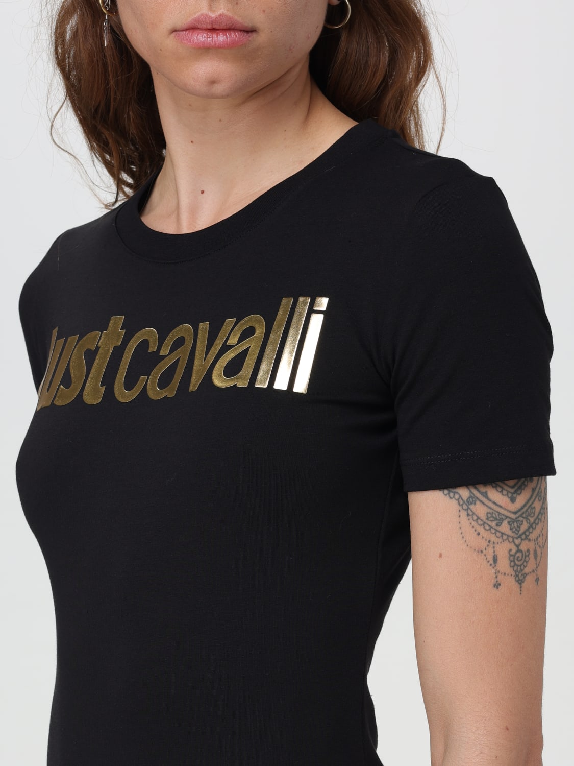 JUST CAVALLI：Tシャツ レディース - ブラック | GIGLIO.COMオンライン