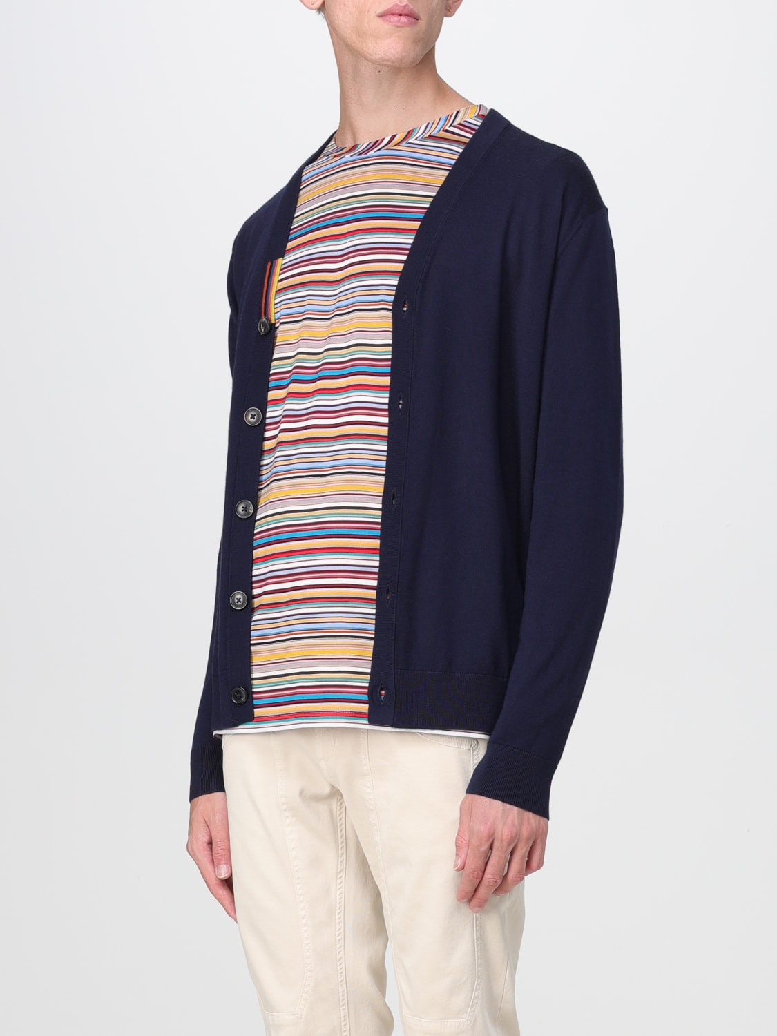 PAUL SMITH：カーディガン メンズ - ブルー | GIGLIO.COMオンラインの