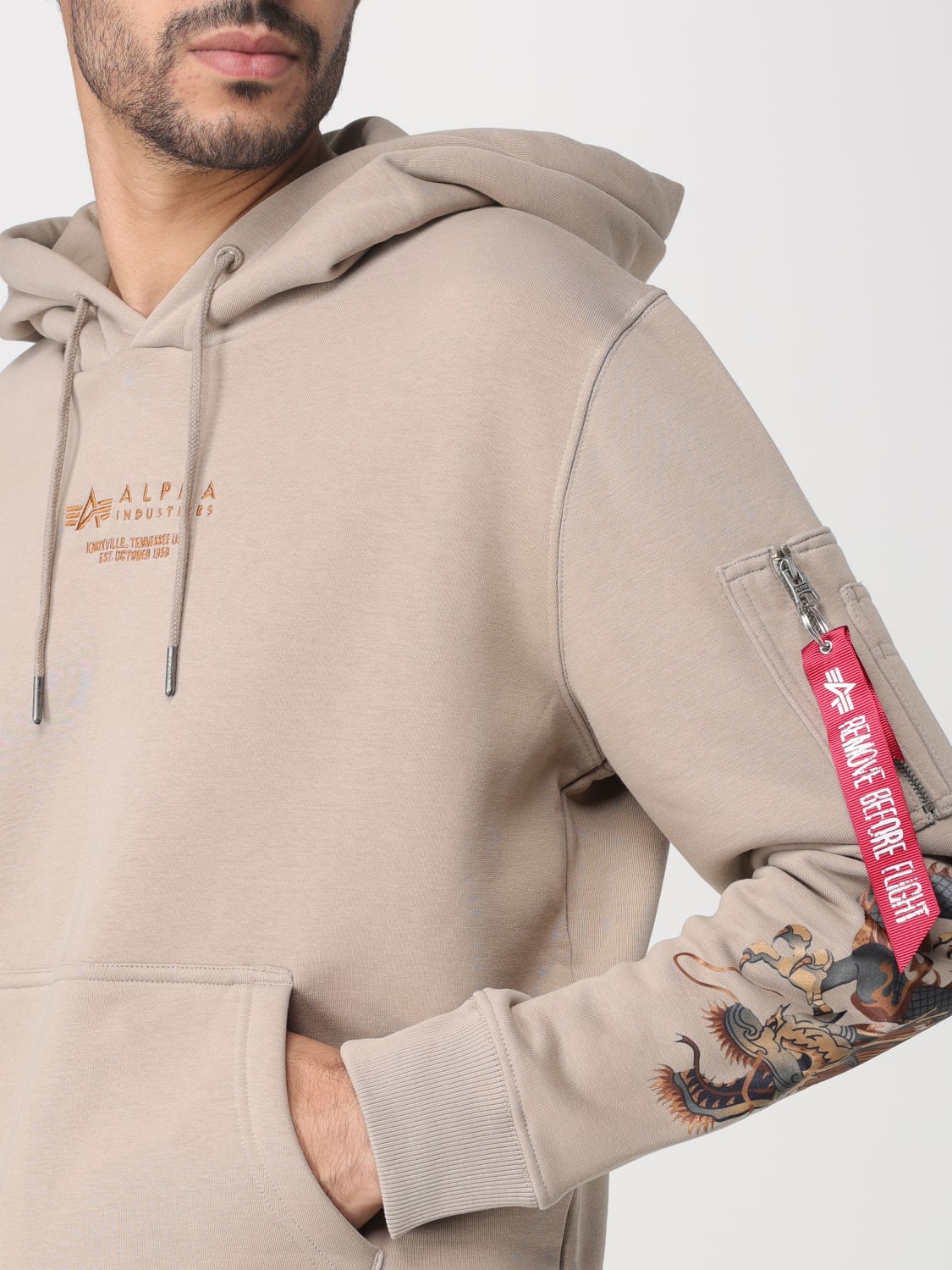 ALPHA INDUSTRIES: sweatshirt for man - Beige | Alpha Industries sweatshirt  136334 online at
