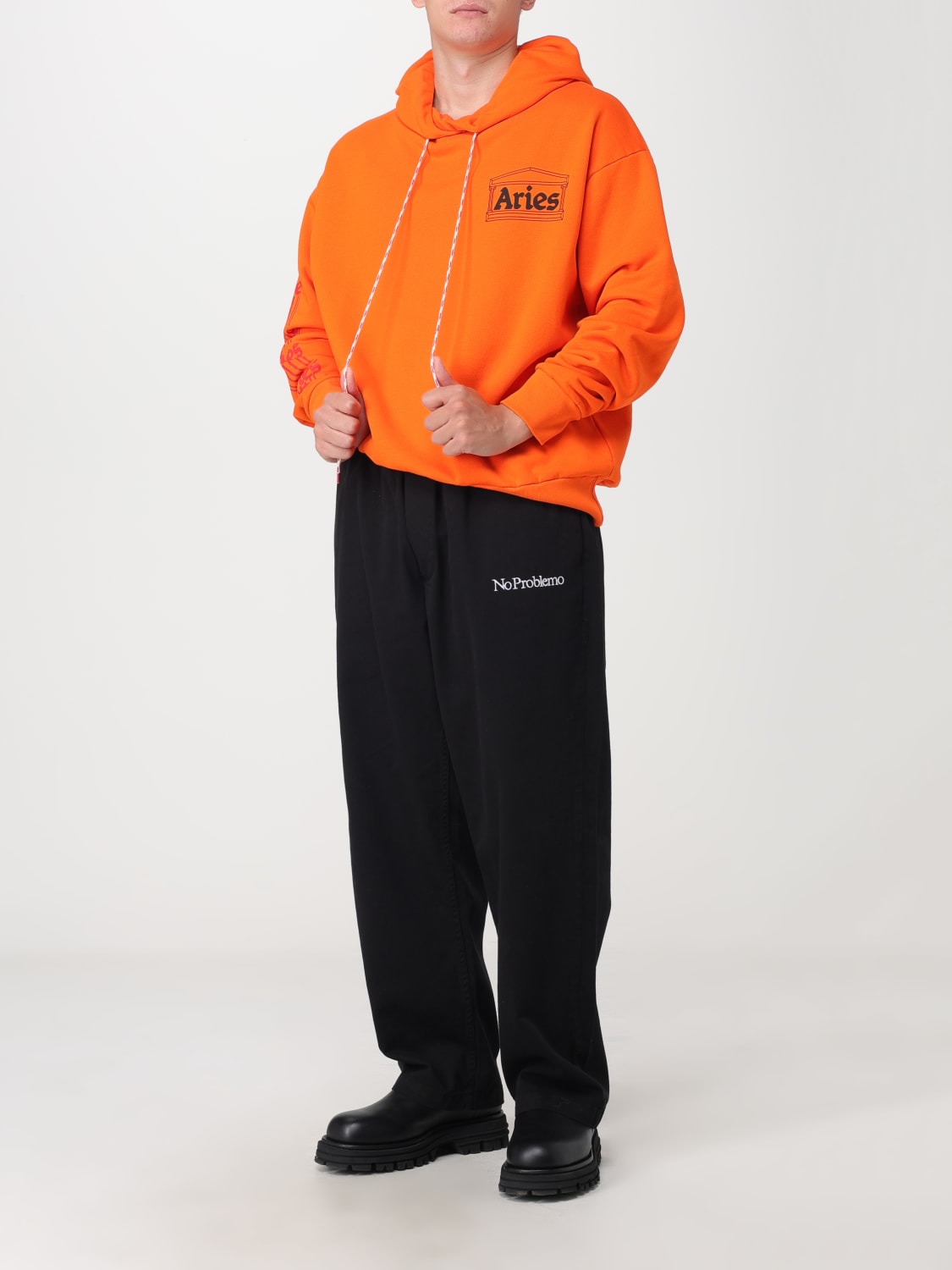 ARIES：スウェットシャツ メンズ - オレンジ | GIGLIO.COMオンラインの ...