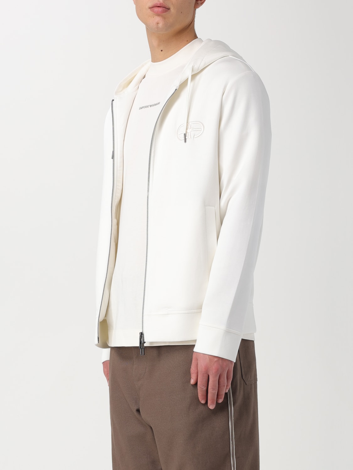 Mens white armani clearance hoodie