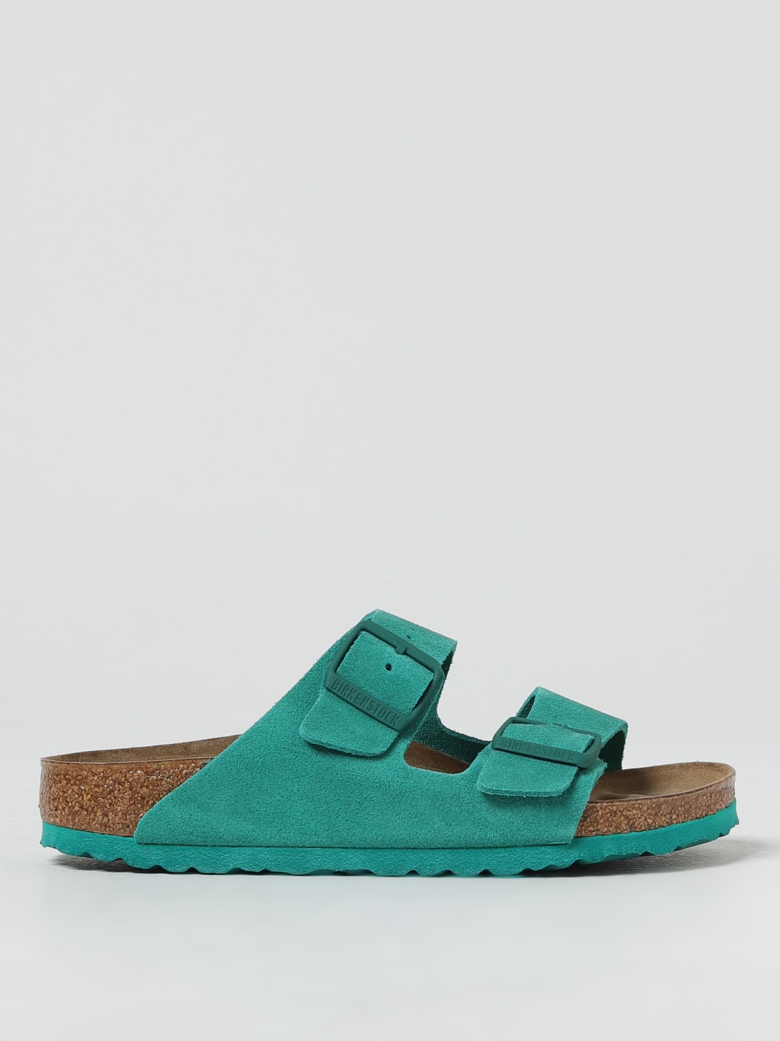 BIRKENSTOCK: flat sandals for woman - Green | Birkenstock flat sandals ...