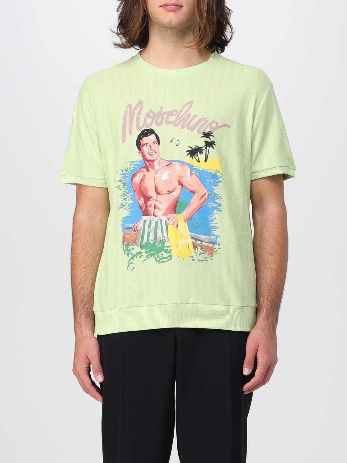 MOSCHINO COUTURE: Camiseta para hombre, Verde  Camiseta Moschino Couture  07162045 en línea en