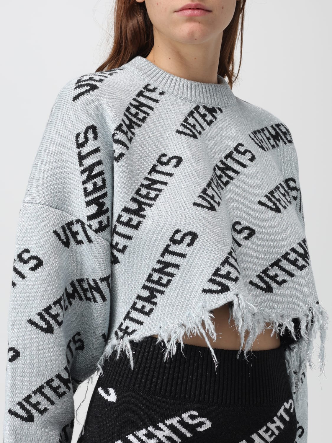 VETEMENTS: sweater for woman - Silver | Vetements sweater UE54KN180G ...