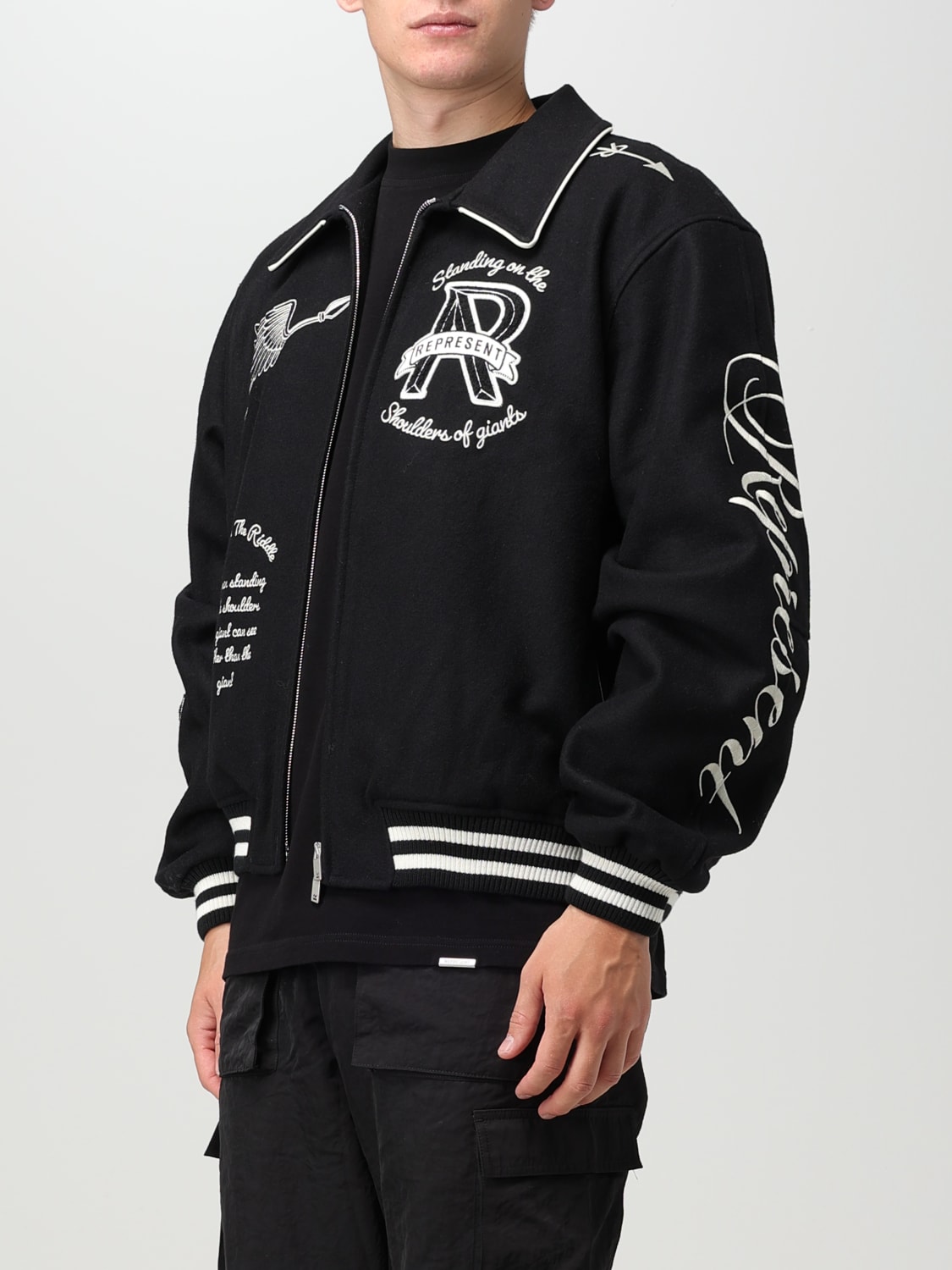 REPRESENT: jacket for man - Black | Represent jacket MJ1008 online at ...