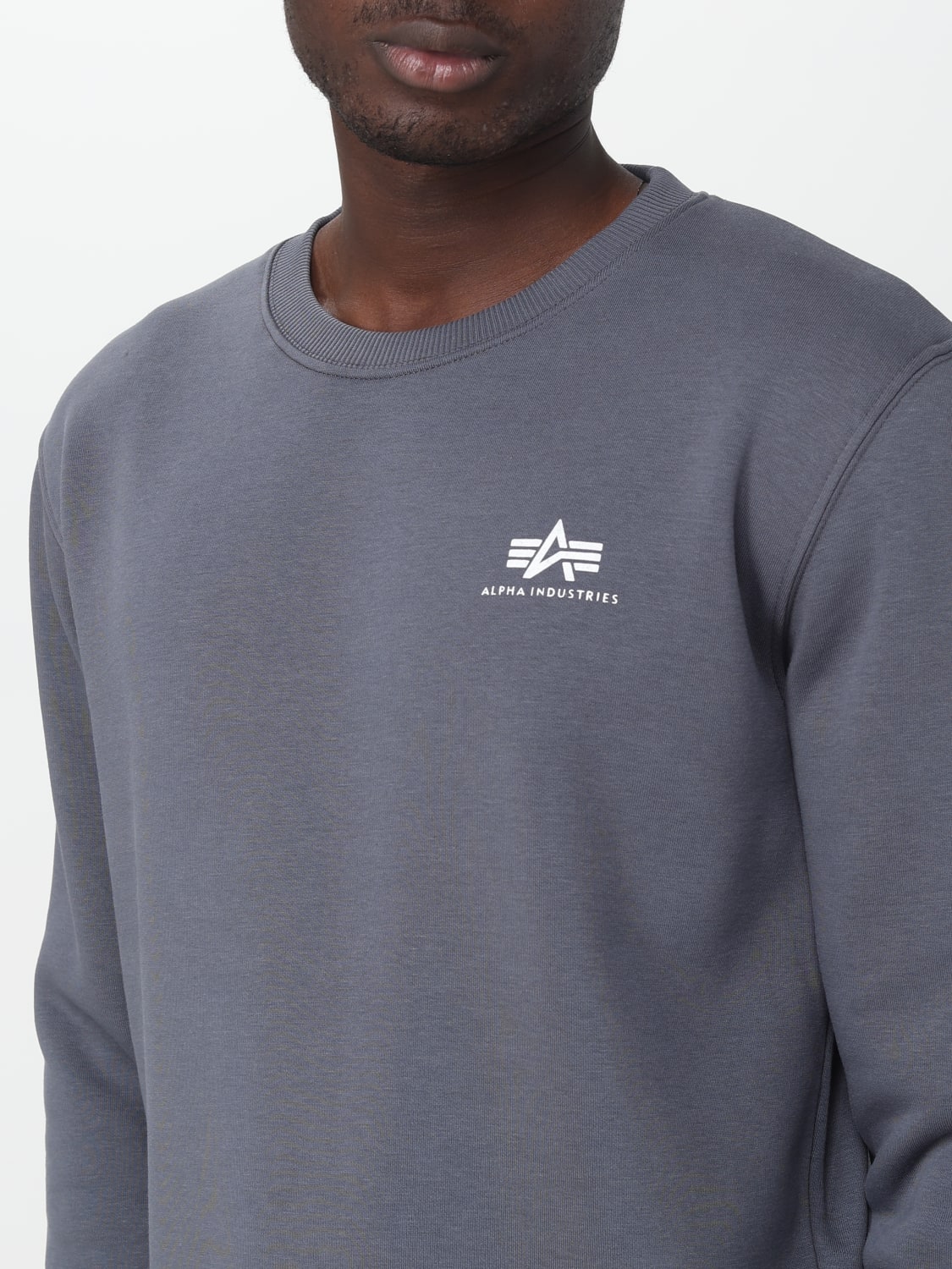 man | ALPHA INDUSTRIES: Alpha - sweatshirt for 188307 online Industries Grey at sweatshirt