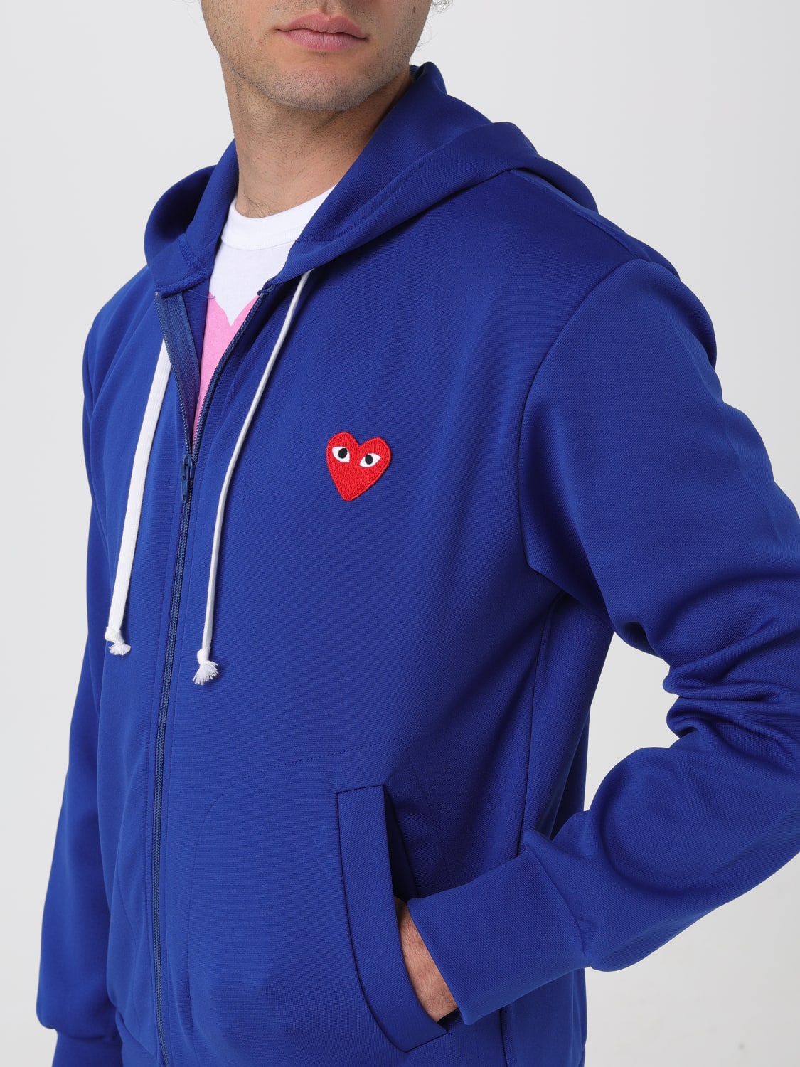 Comme des clearance garcons hoodie blue