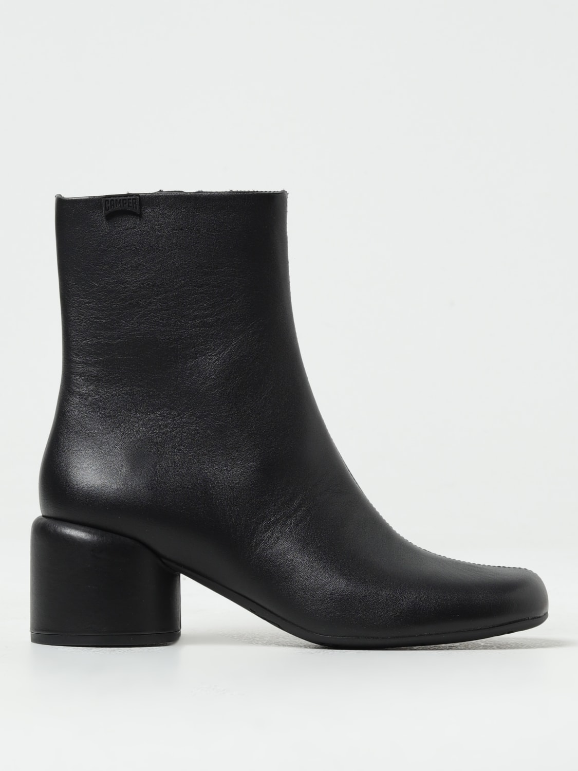 CAMPER: Niki leather ankle boots with heel - Black | Camper flat ankle ...