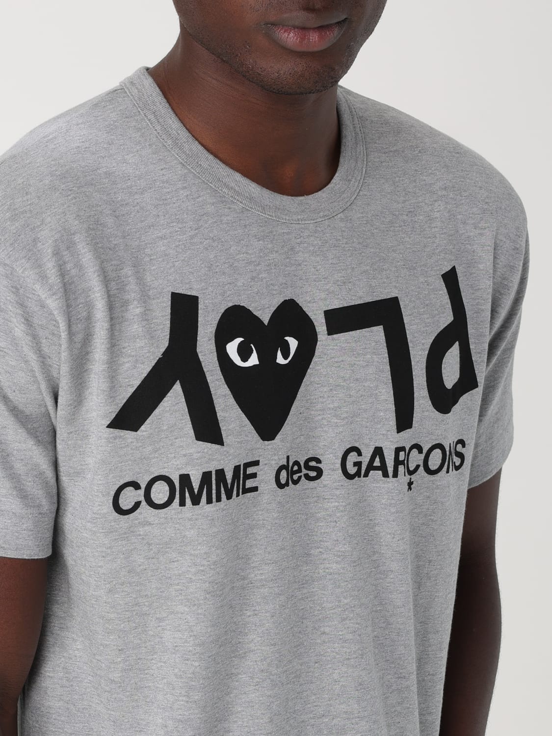 COMME DES GARCONS PLAY: t-shirt for man - Grey | Comme Des Garcons Play ...