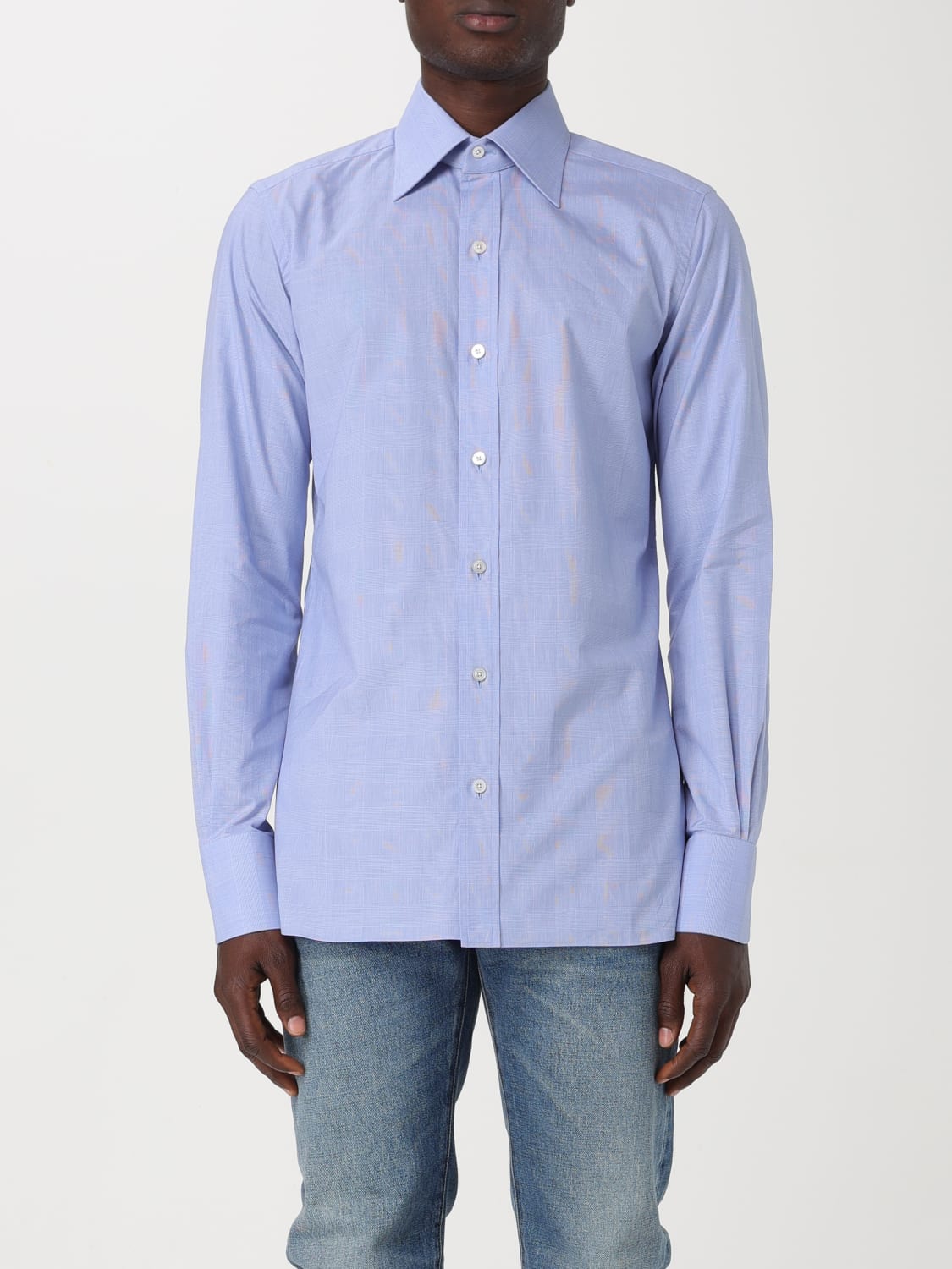 TOM FORD Camisa para hombre Azul Oscuro Camisa Tom Ford