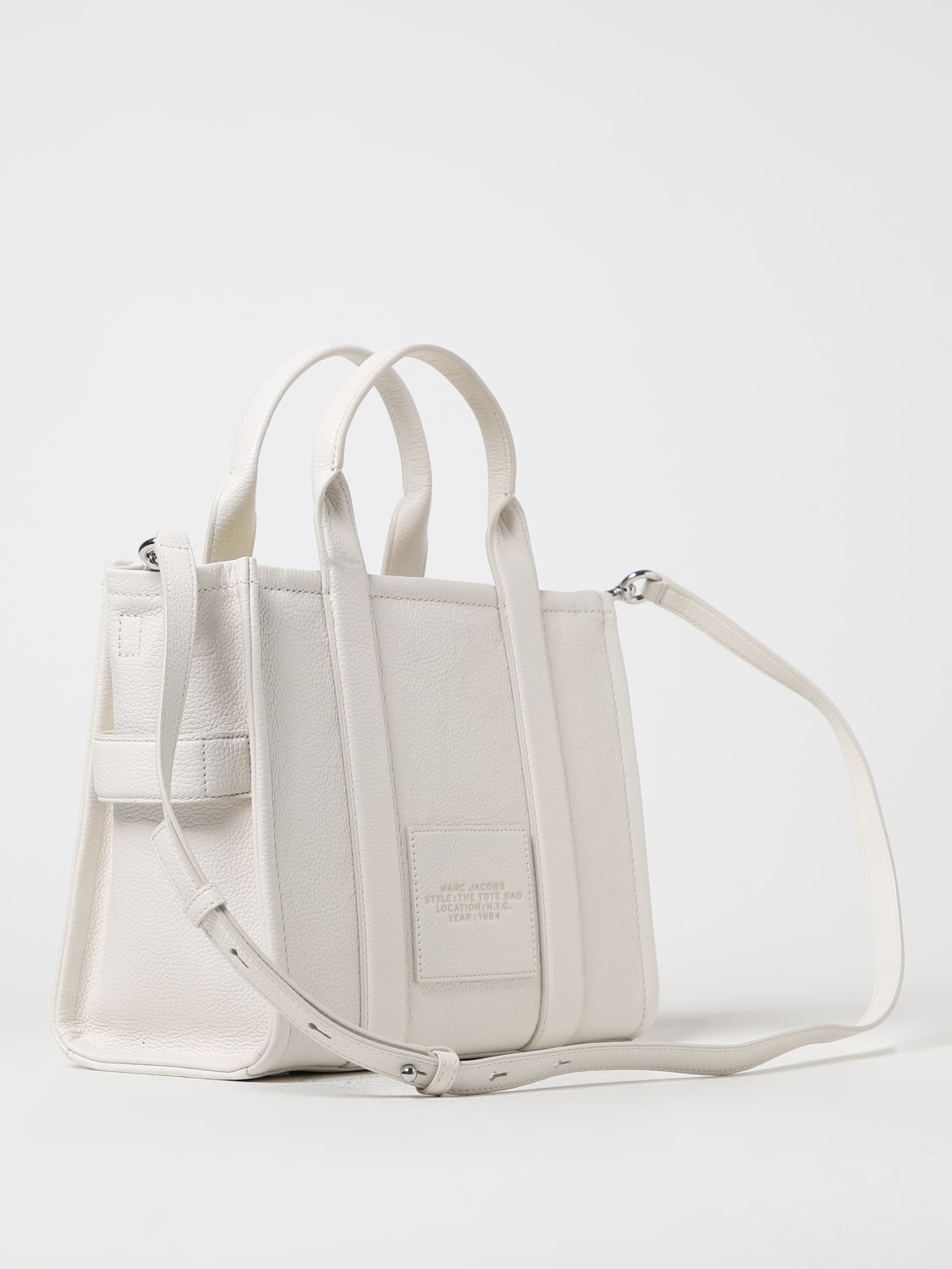 The Medium leather tote bag in white - Marc Jacobs