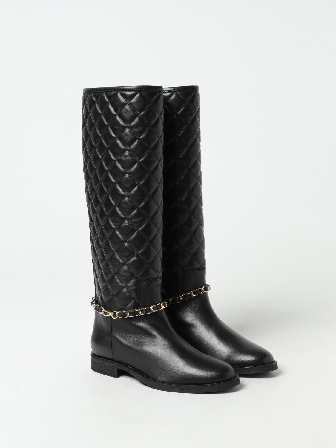 quilted leather boots
