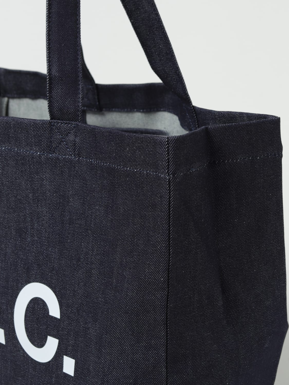 A.P.C.: Laure bag in denim with logo - Blue | A.p.c. bags