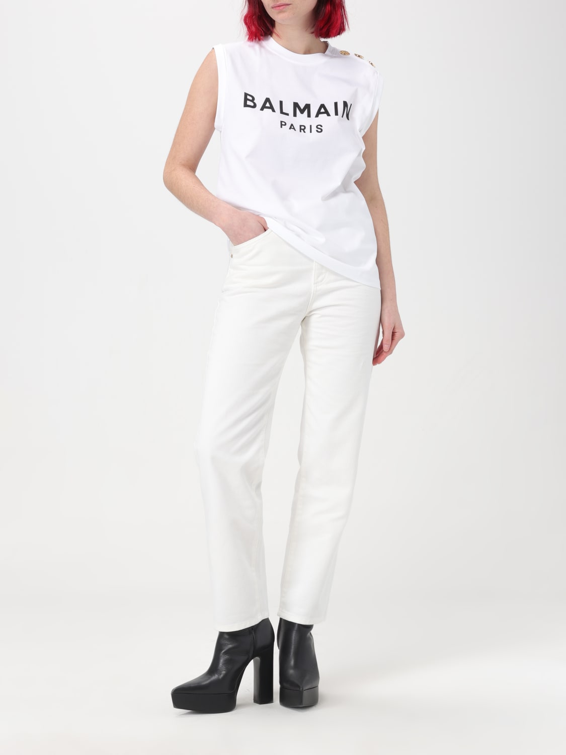 BALMAIN：トップス レディース - ホワイト | GIGLIO.COMオンラインの