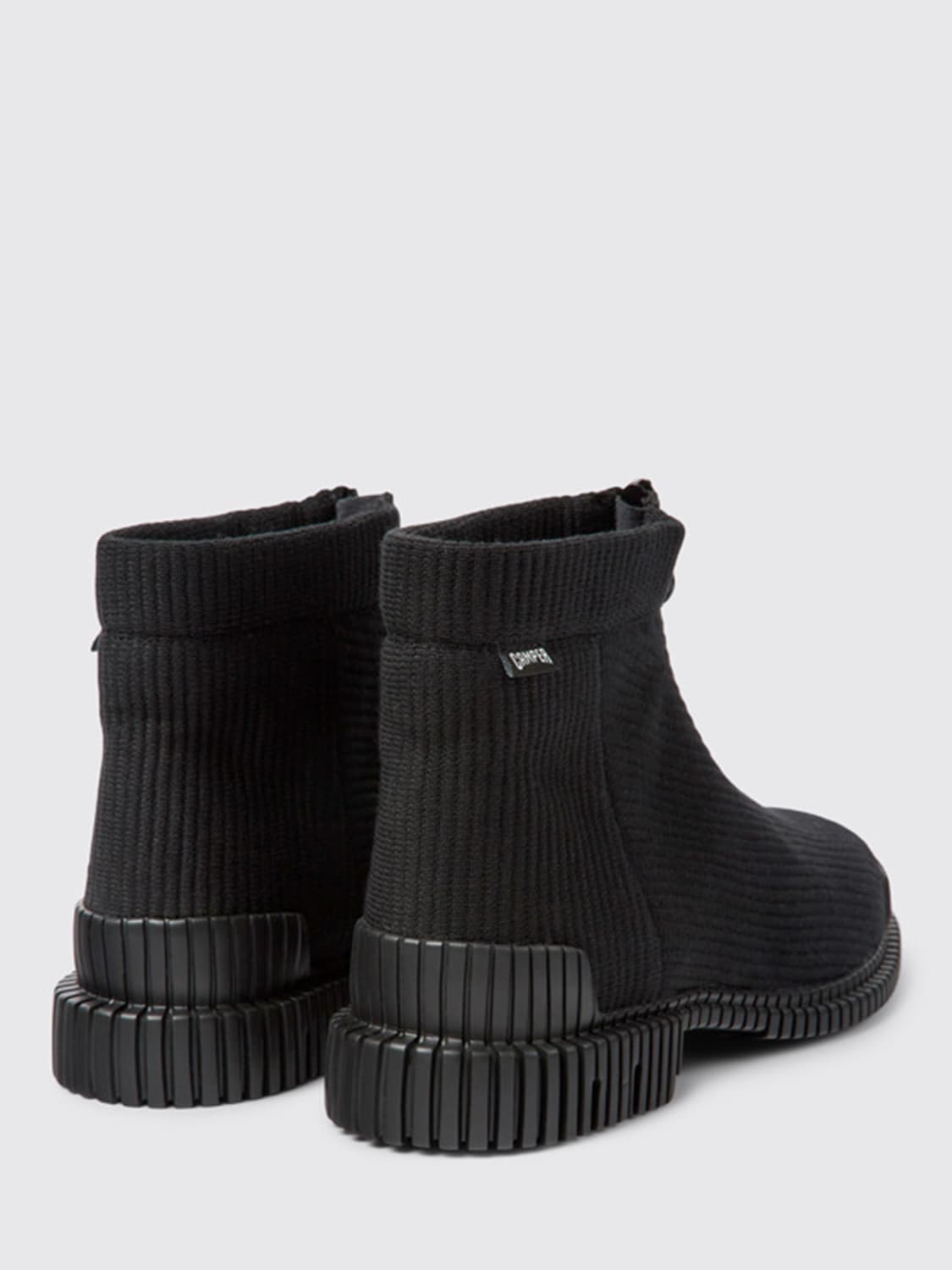 camper black ankle boots