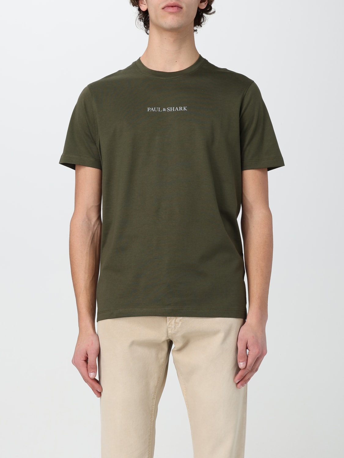 PAUL SHARK T shirt homme Vert Militaire T Shirt Paul