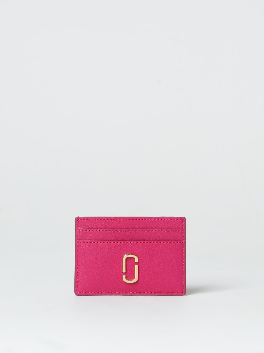 MARC JACOBS: The J credit card holder in leather - Fuchsia | Marc