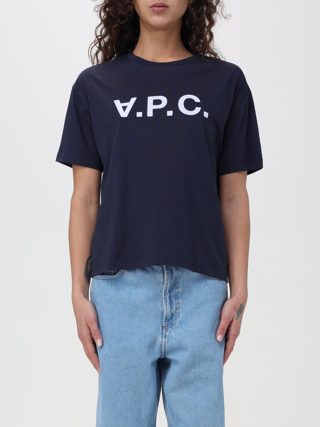 A.P.C.：Tシャツ レディース - ブルー | GIGLIO.COMオンラインのA.p.c.